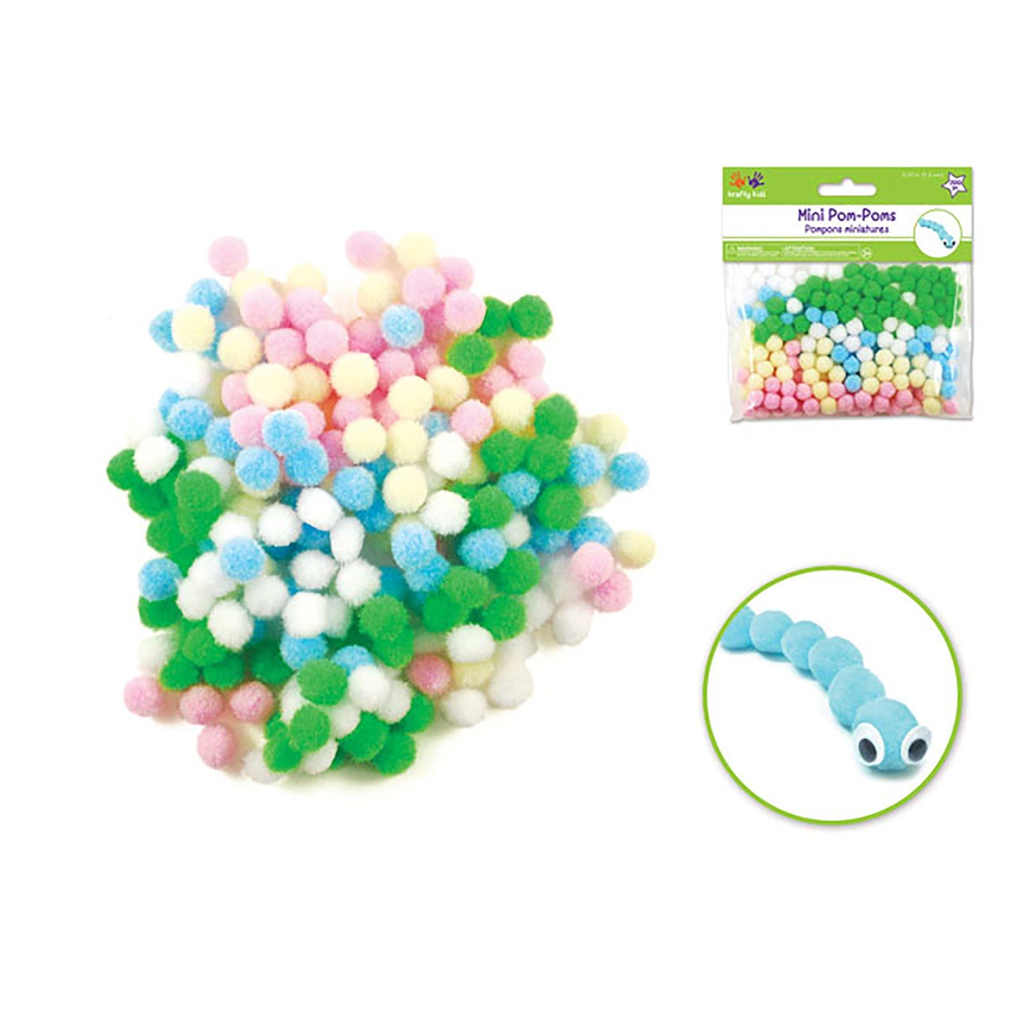 Krafty Kids: 3/8" (9.5M Mini Pom-Poms X200 Pastel Colors Asst - Dollar Max Dépôt