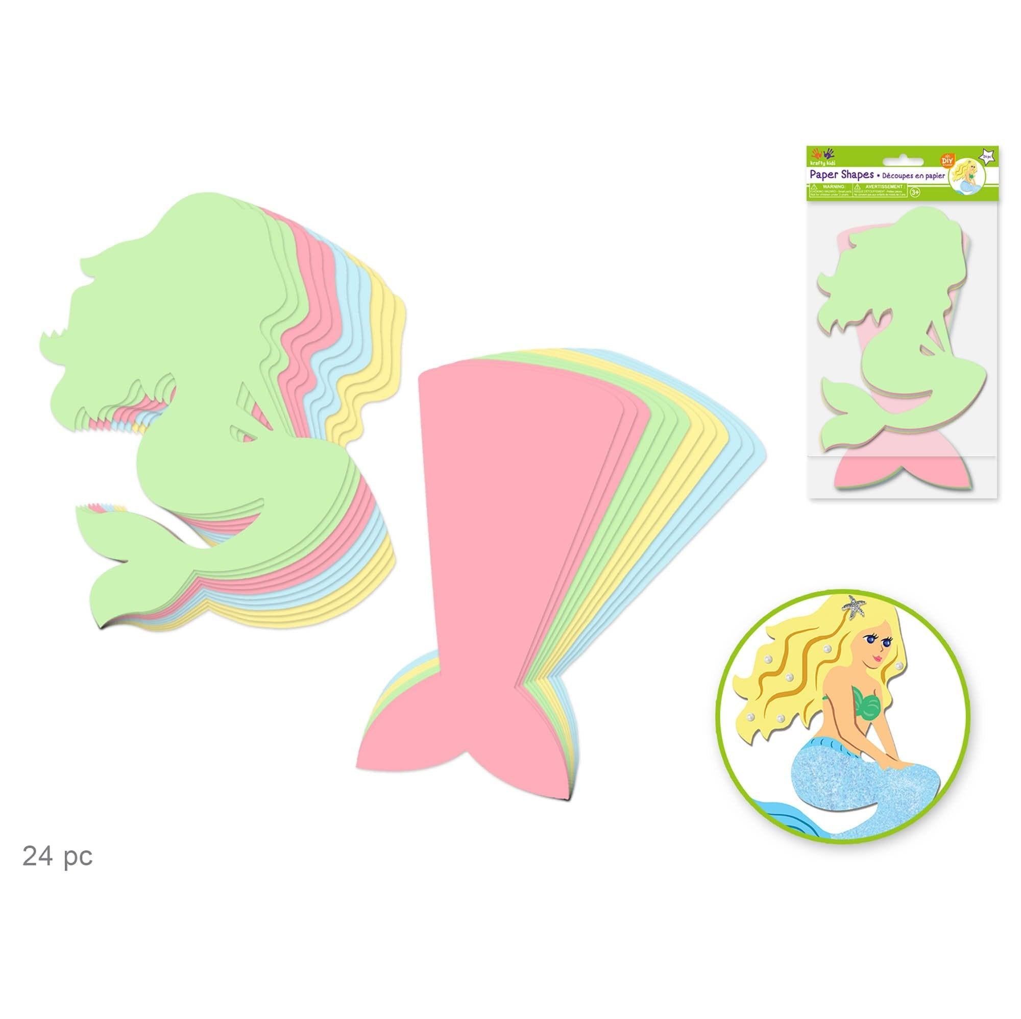 Krafty Kids Diecut Paper Shapes DIY Craft for Kidspc 2-Layer Style Mermaid - Dollar Max Depot