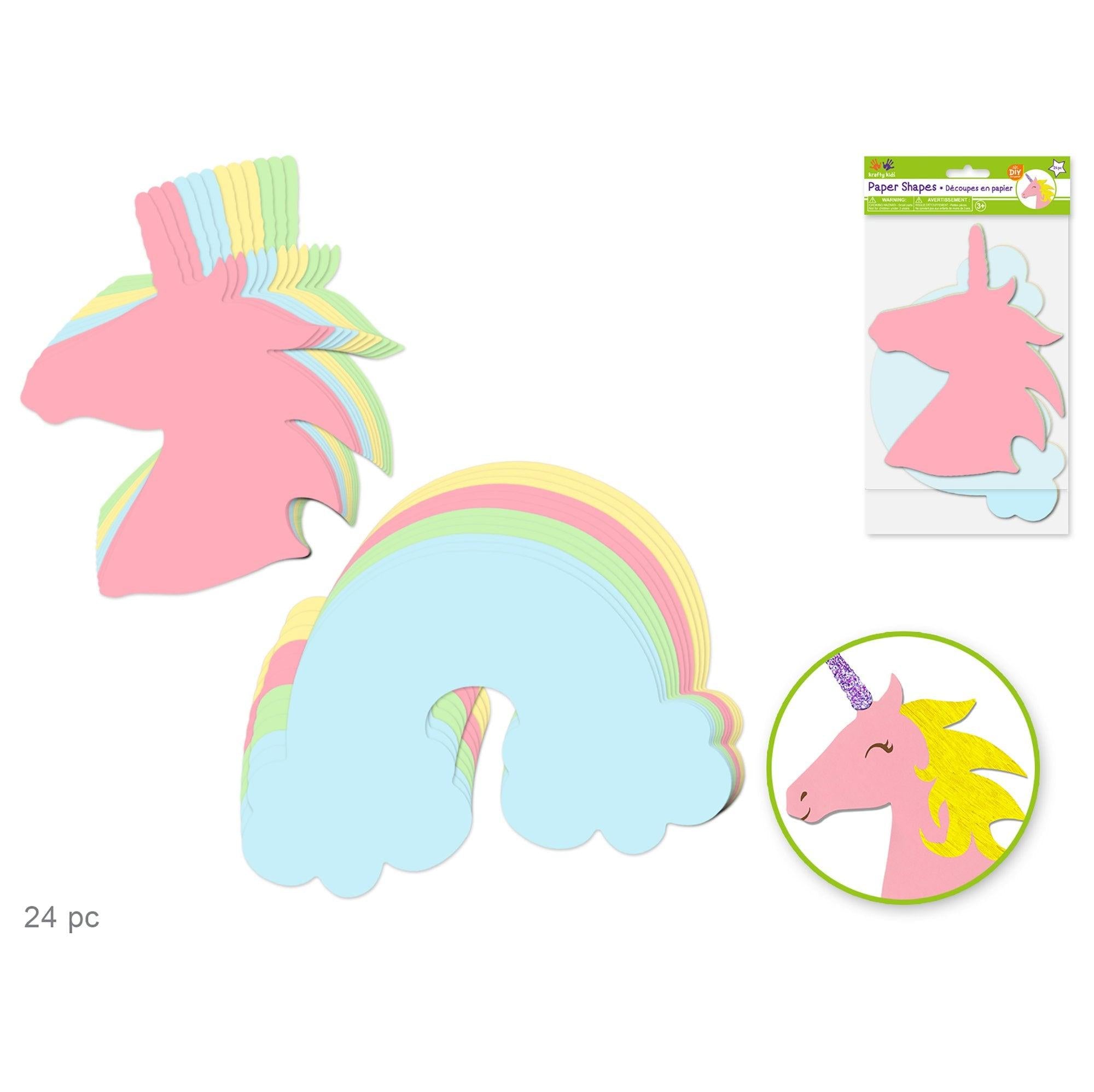 Krafty Kids Diecut Paper Shapes DIY Craft for Kidspc 2-Layer Style Unicorn Rainbow - Dollar Max Depot
