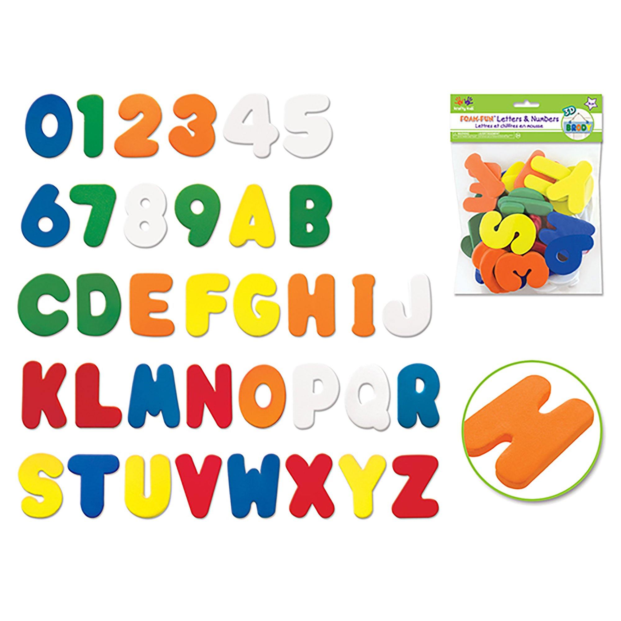 Primary Krafty Kids: 2.25" X 1/4" Fun Foam A To Z'S & 1-2-3'S 36Pk - Dollar Max Dépôt