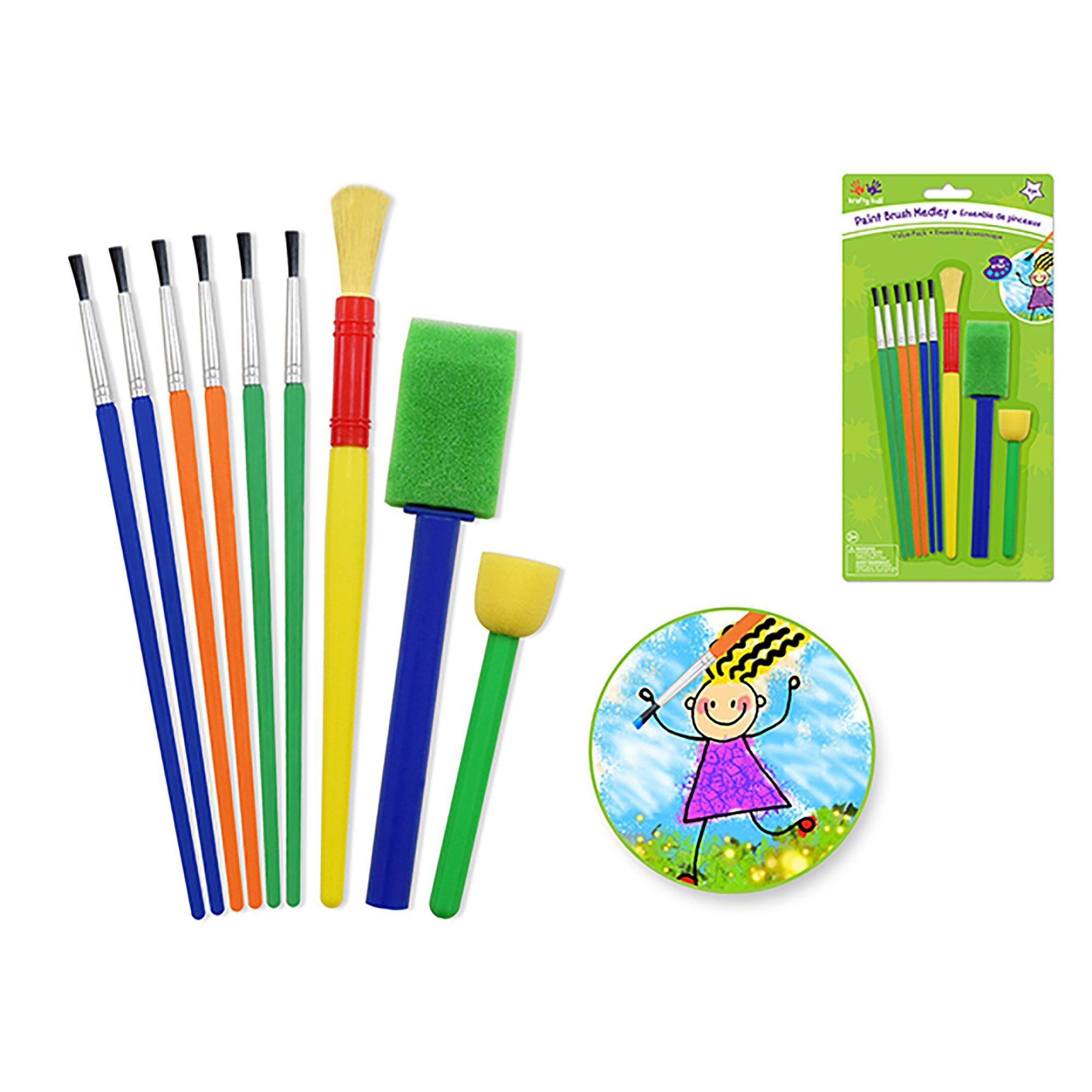 Krafty Kids: Lil' Artist Brush Medley X9 Value-Pack Multi-Color - Dollar Max Dépôt