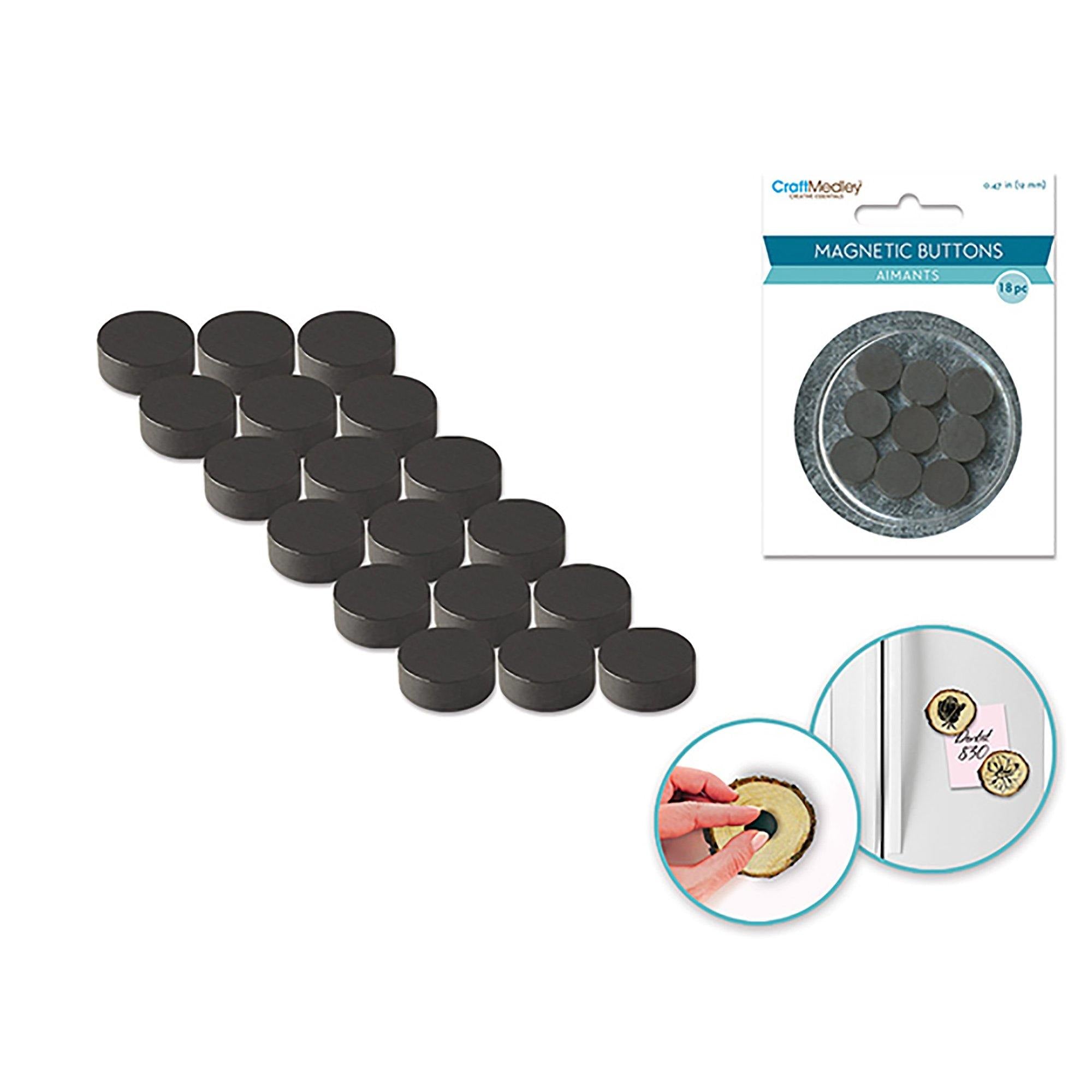 Magnetic Buttons: 12Mm 18Pcs/Pk On Mirror - Dollar Max Dépôt