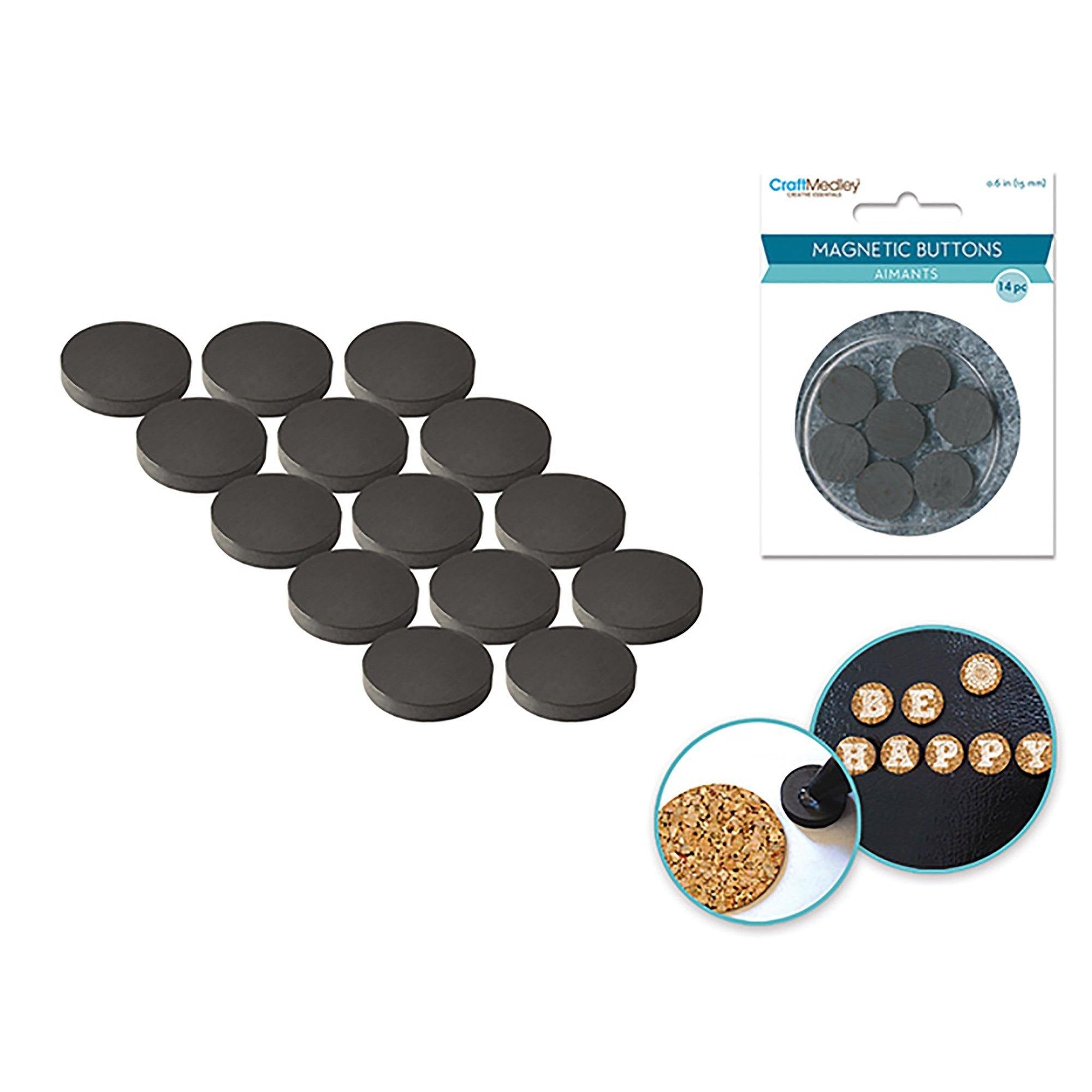 Magnetic Buttons: 15Mm 14Pcs/Pk On Mirror - Dollar Max Dépôt