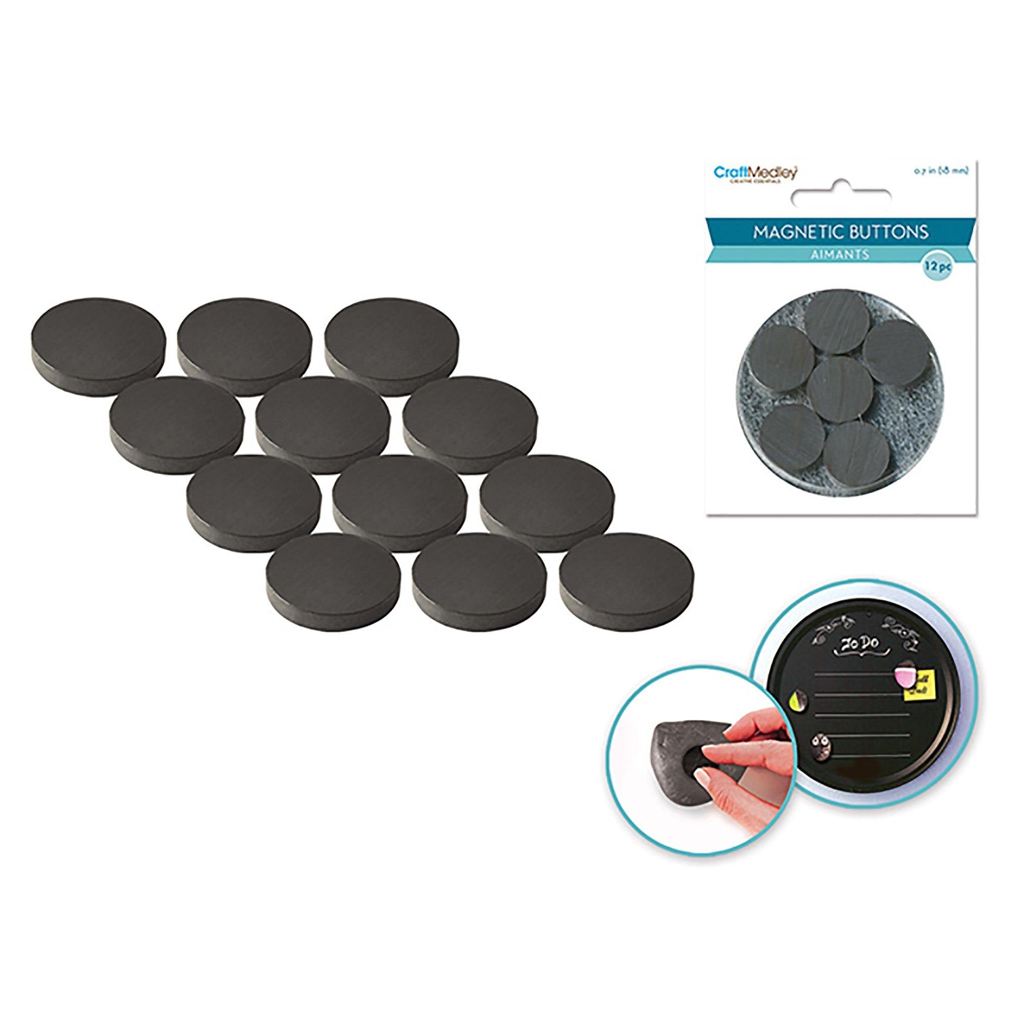 Magnetic Buttons: 18Mm 12Pcs/Pk On Mirror - Dollar Max Dépôt
