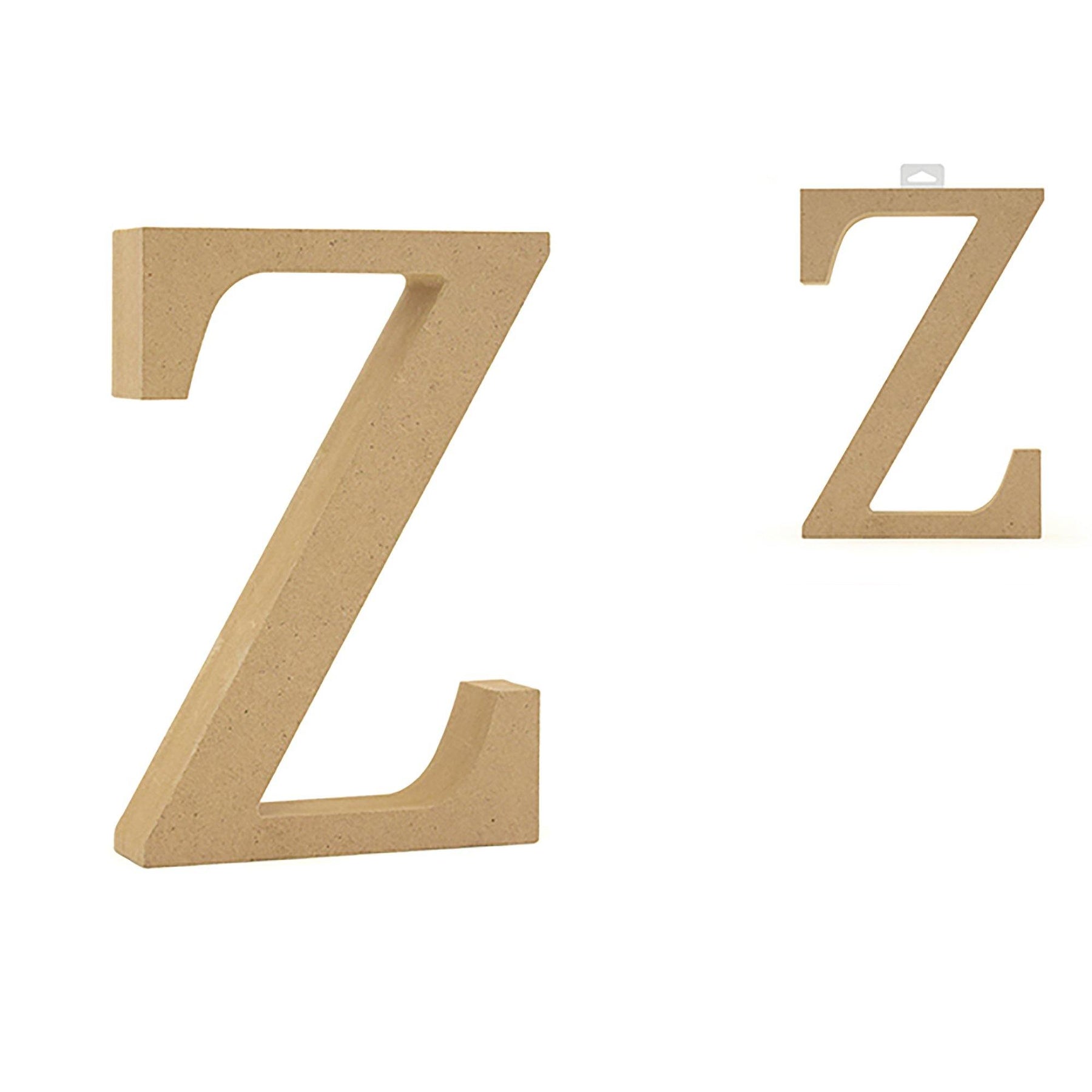 Standing Wood Letter Z Unpainted Mdf 5.2in