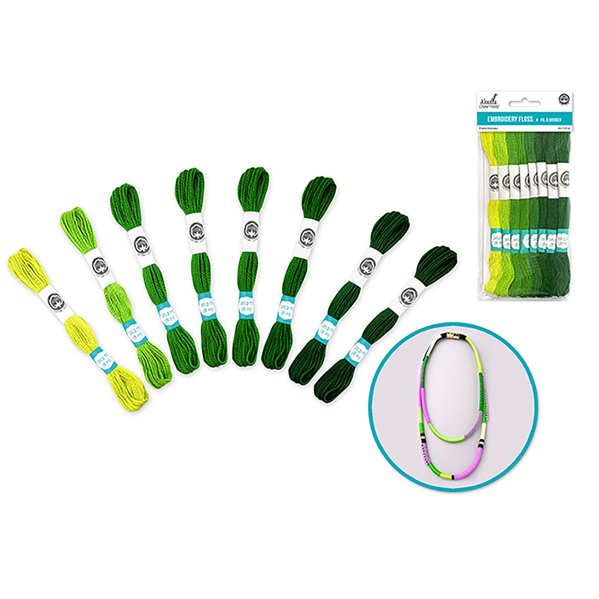 Go Green Needlecrafters: 8M Cotton Embroidery Floss 8 Hanks/Pkg - Dollar Max Dépôt