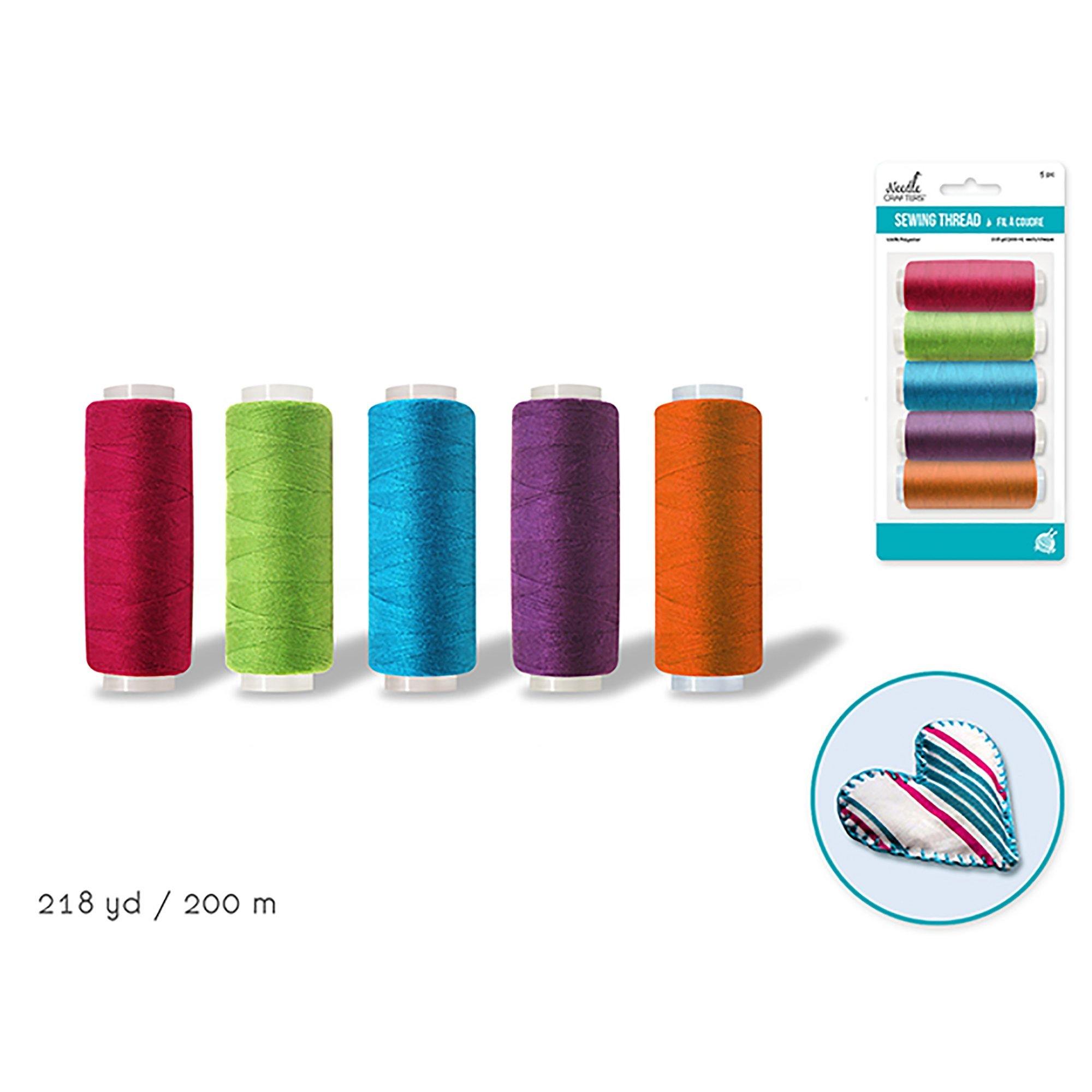 Glamour Asst Needlecrafters: Polyester Sewing Thread X5 200M/Spool - Dollar Max Dépôt