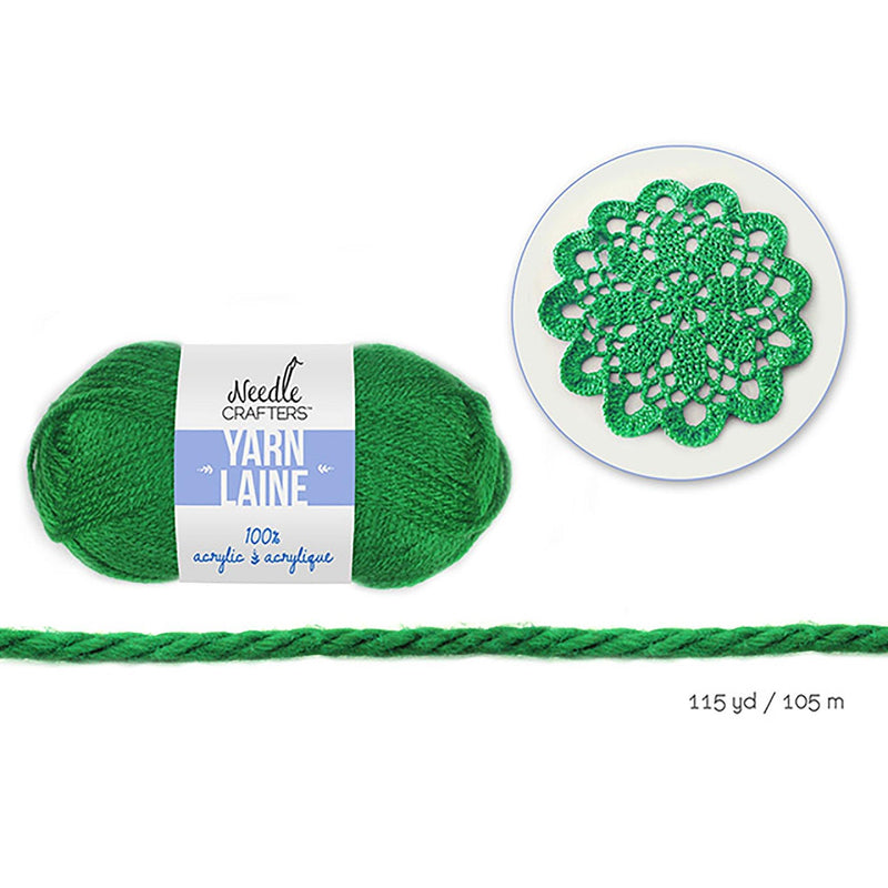 Emerald Green Needlecrafters: 50G Acrylic Yarn Standard Ball Dyed - Dollar Max Dépôt