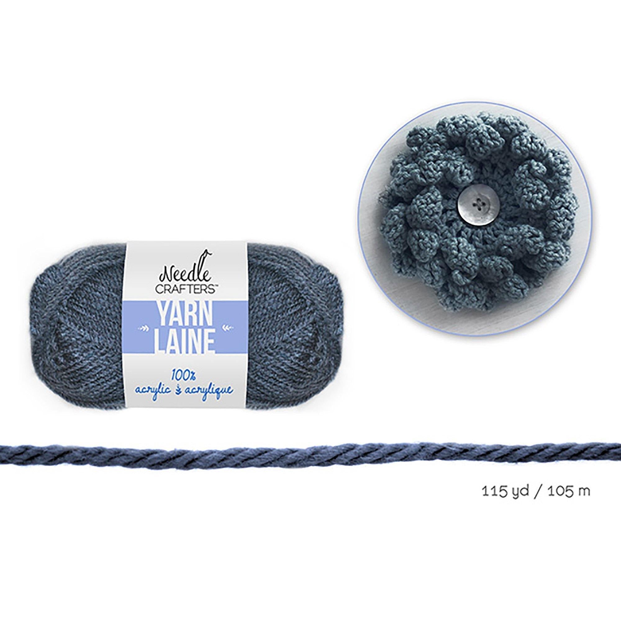 Slate Grey Needlecrafters: 50G Acrylic Yarn Standard Ball Dyed - Dollar Max Dépôt