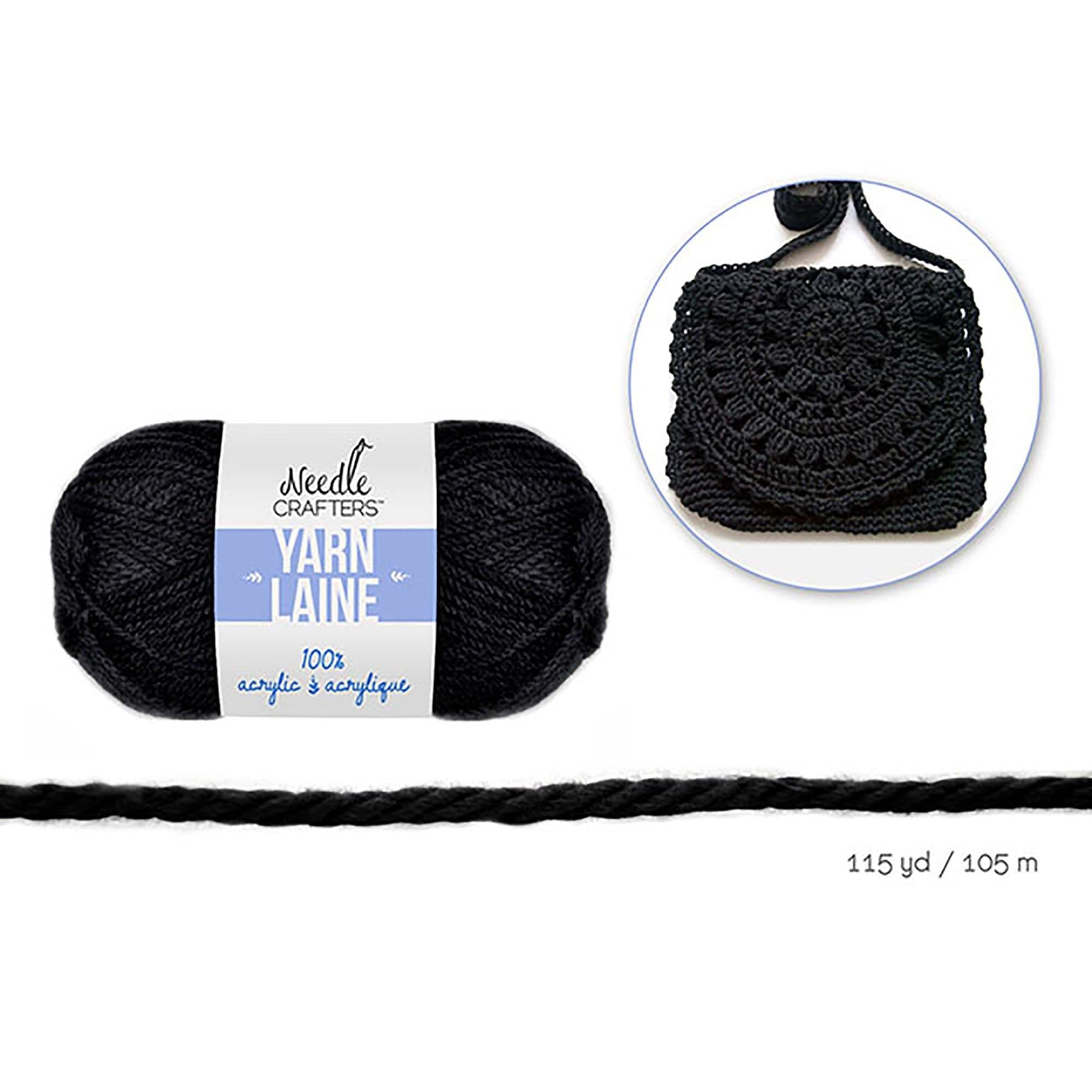 Black Needlecrafters: 50G Acrylic Yarn Standard Ball Dyed - Dollar Max Dépôt