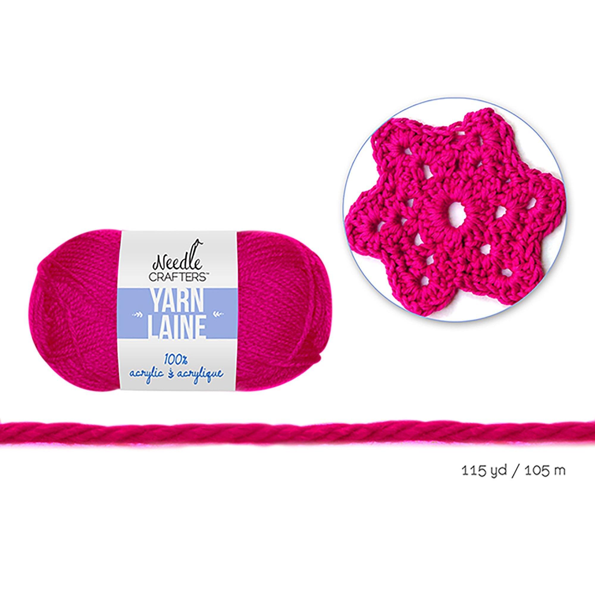 Hot Fuchsia Needlecrafters: 50G Acrylic Yarn Standard Ball Dyed - Dollar Max Dépôt