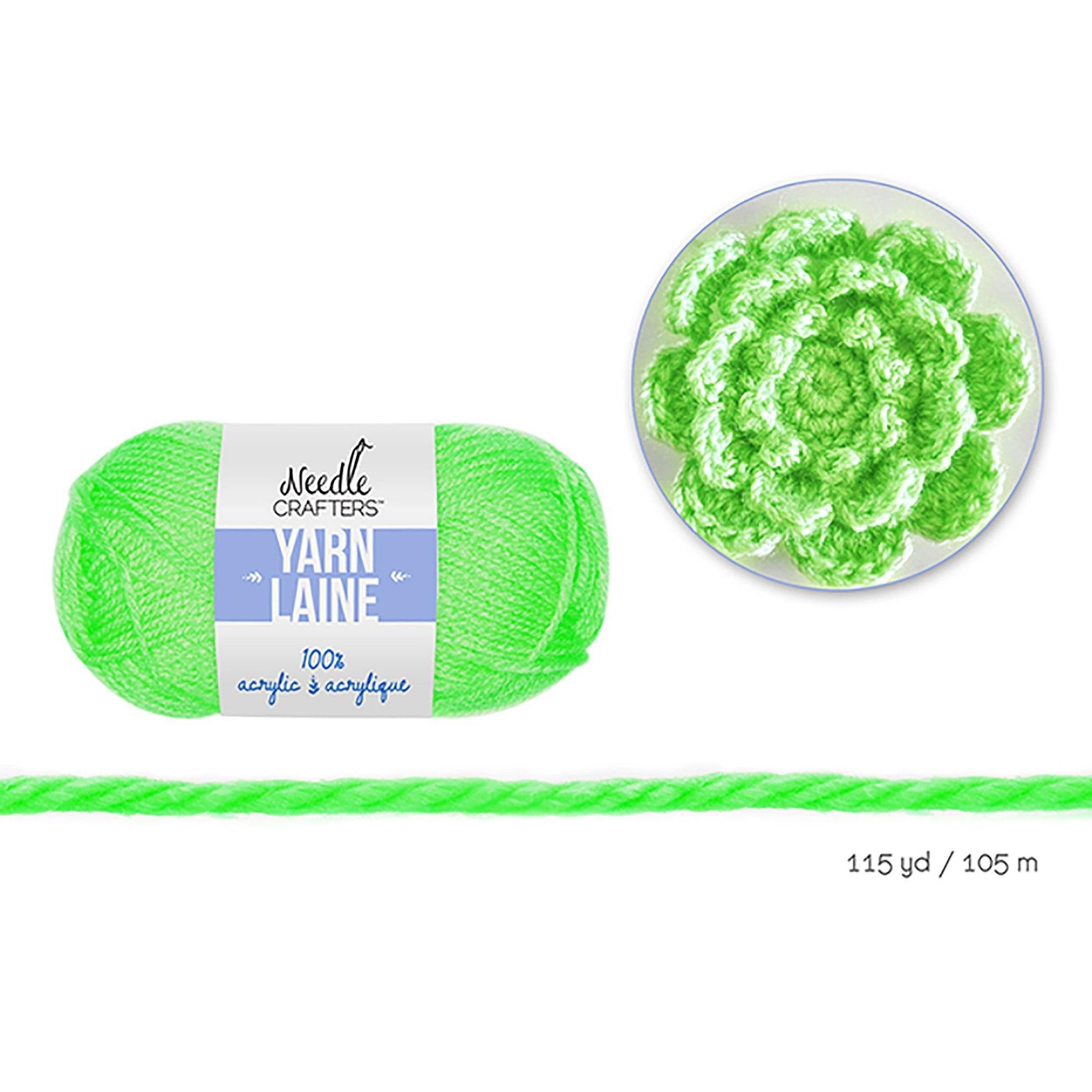 Neon Green Needlecrafters: 50G Acrylic Yarn Standard Ball Dyed - Dollar Max Dépôt
