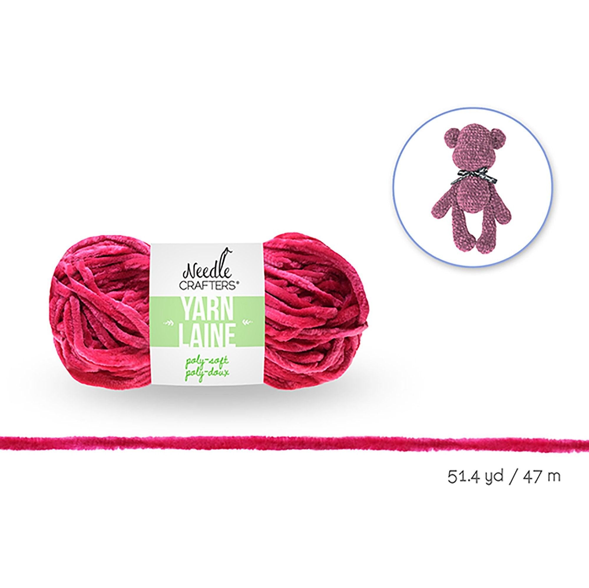 Needlecrafters: 50g Poly Soft Yarn Ball F) Hot Pink - Dollar Max Depot