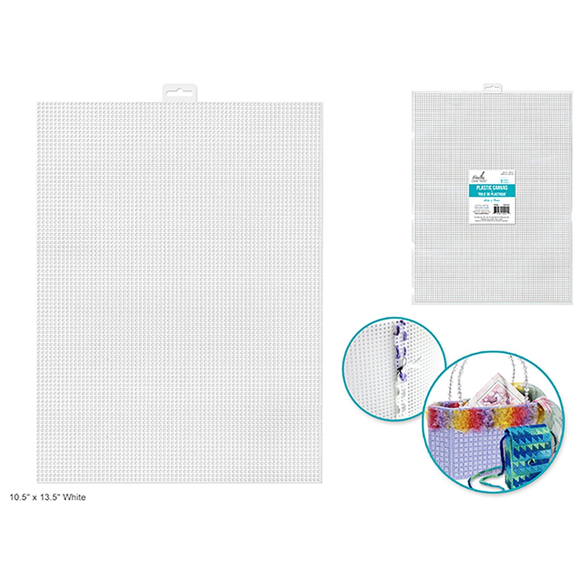 Plastic Canvas: 7-Mesh 10.5"X13.5" White Painting Canvas - Dollar Max Dépôt