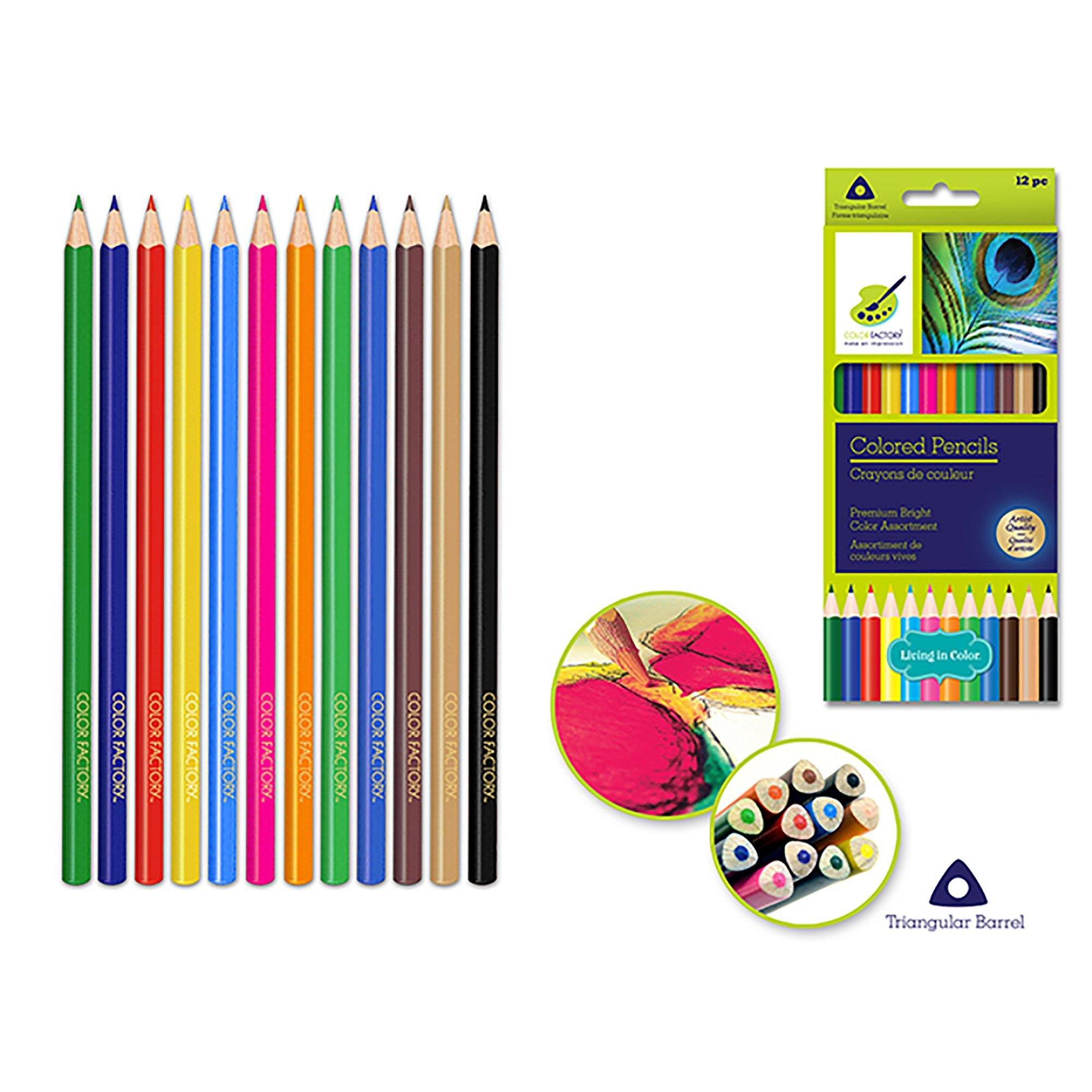Color Factory Tool: Color Pencils X12 'Living In Color' Premium 3.0Mm - Dollar Max Dépôt