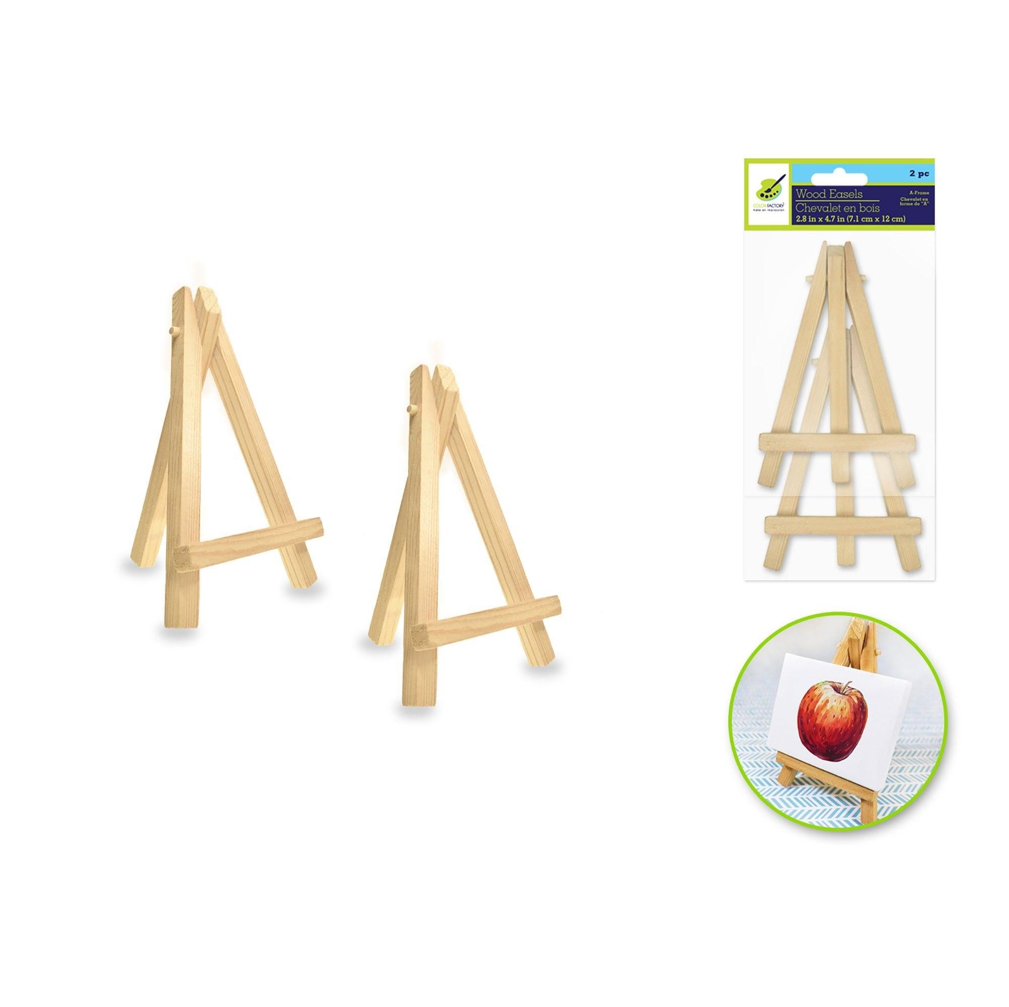 Color Factory Easel: 2.8 in x4.7 in  A-Frame 2pc - Dollar Max Depot