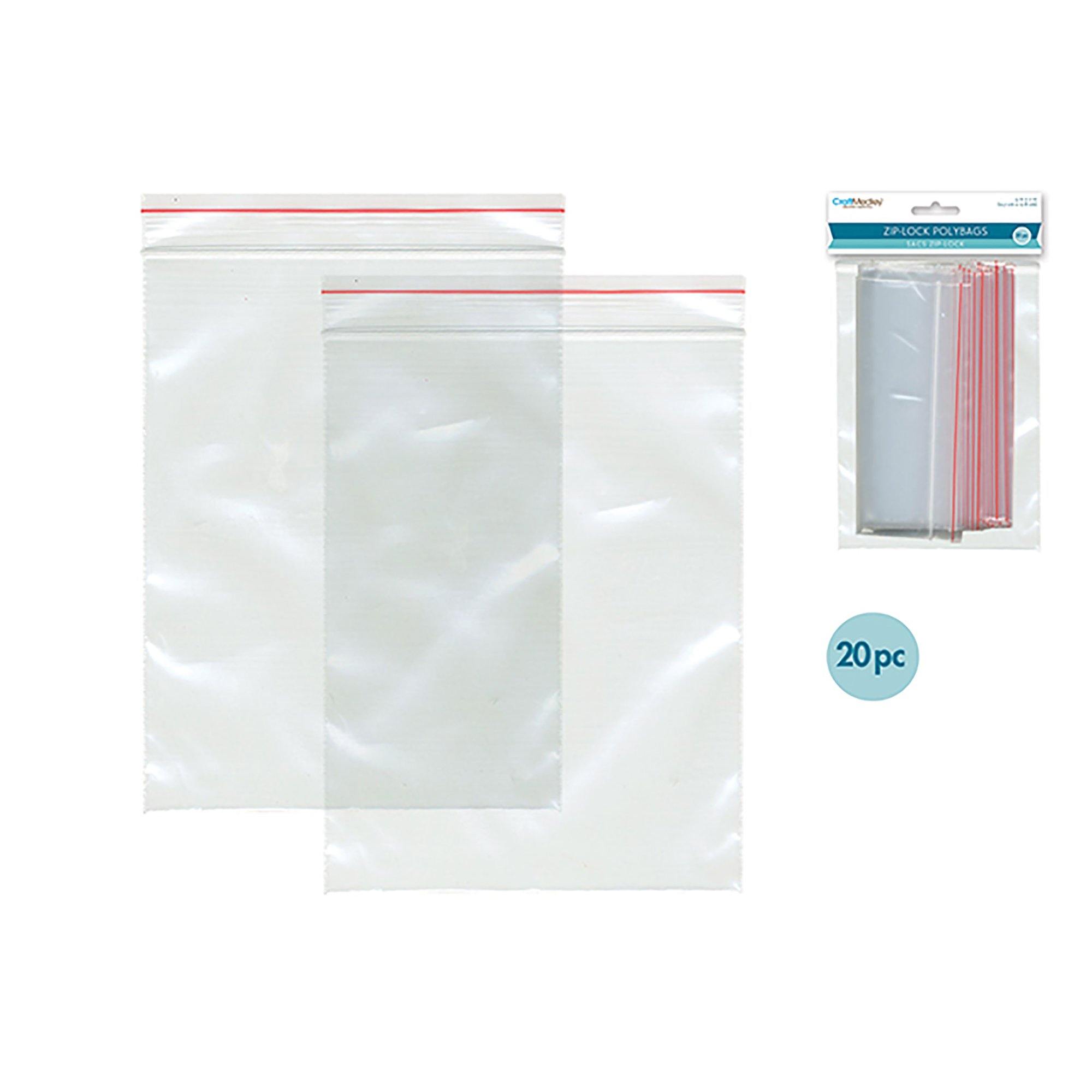 Zip-Lock Polybags: 5"X7" 20Pcs/Pk - Dollar Max Dépôt