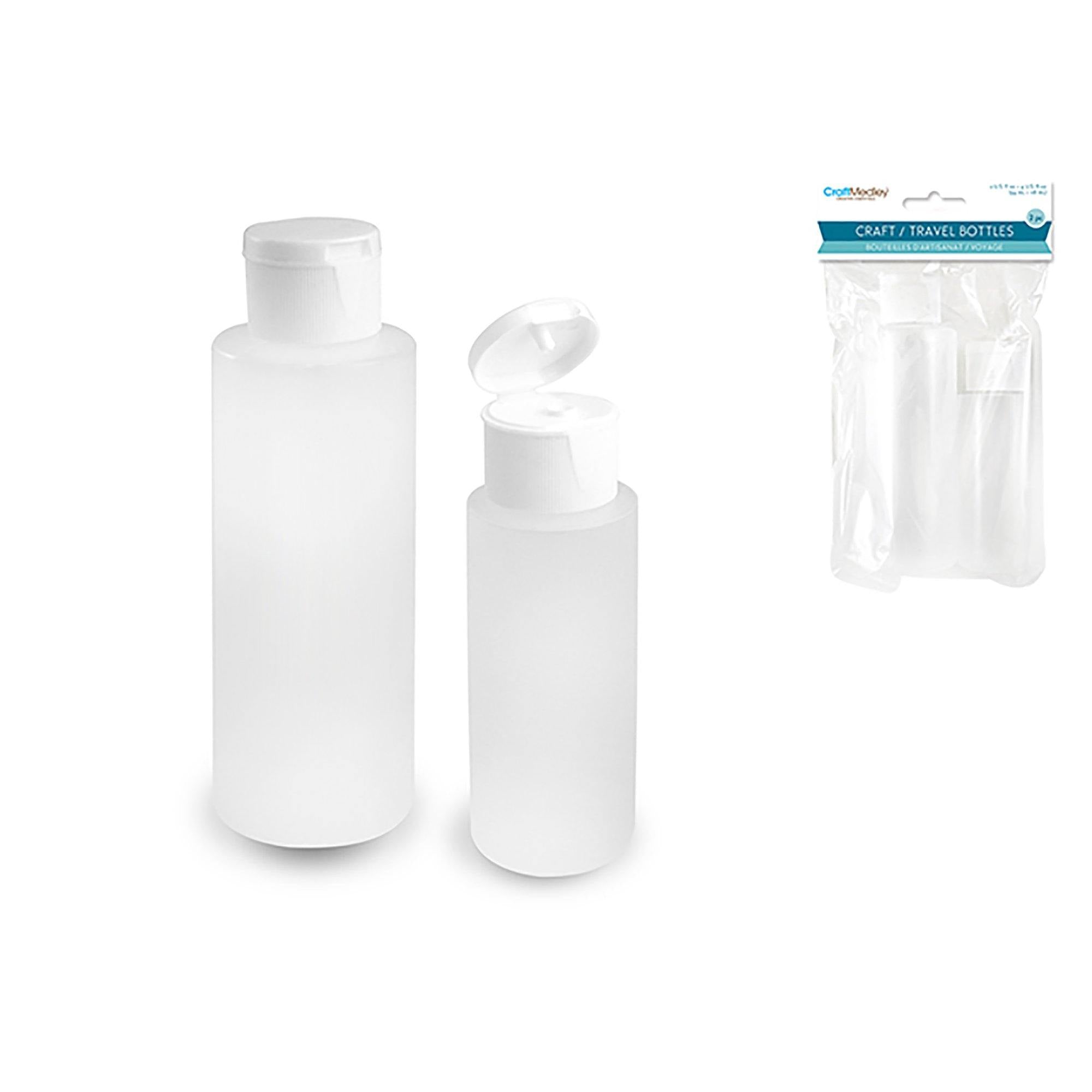 Plastic Bottles: 2Oz + 4Oz Semi-Transparent W/Flip-Top Lid 2/Pk - Dollar Max Dépôt