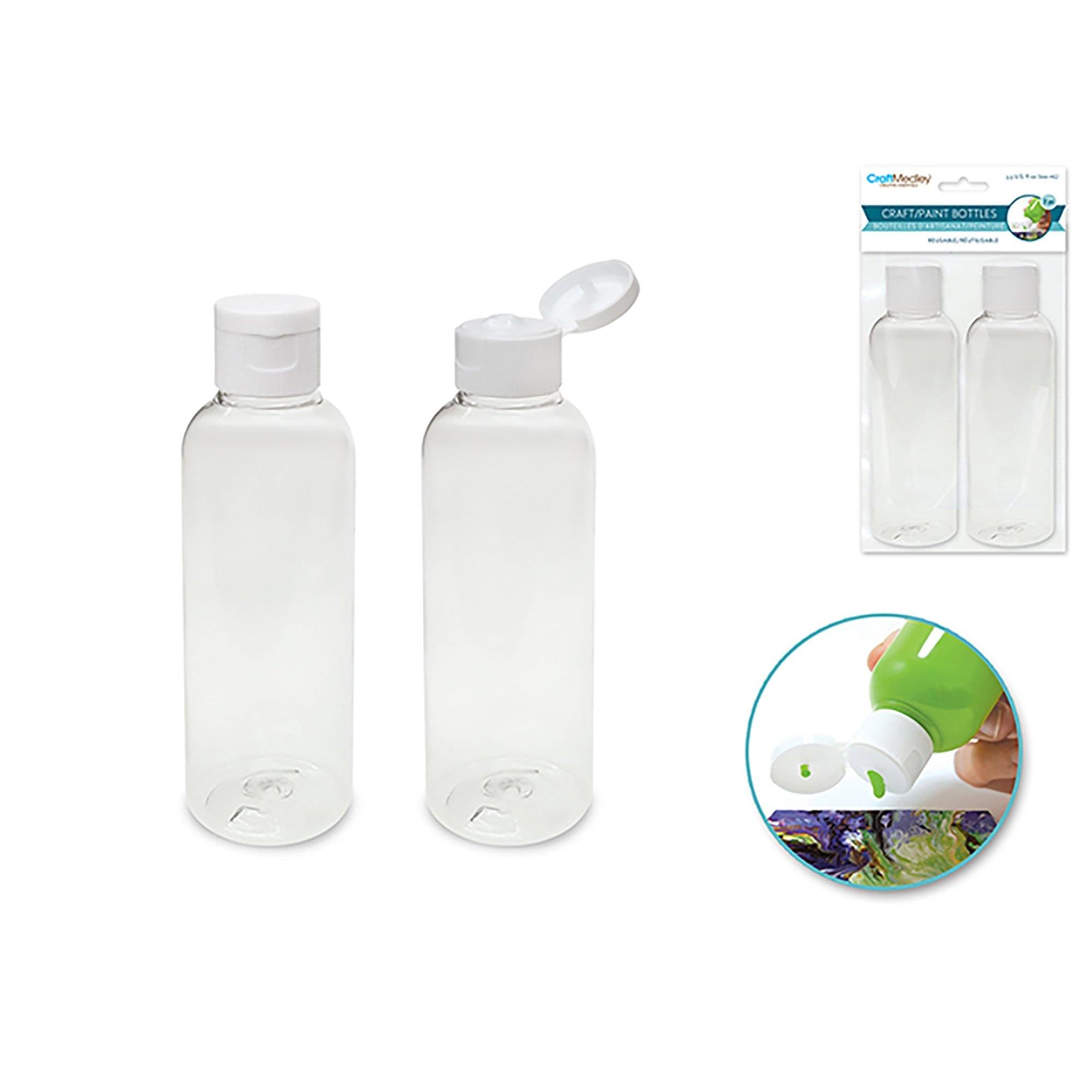 Plastic Bottles: 3.38Oz (100M Transparent W/Flip-Top Lid 2/Pk - Dollar Max Dépôt