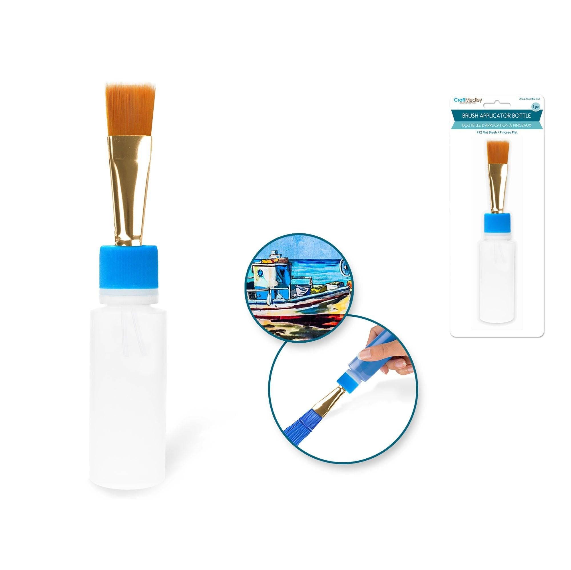 Plastic Bottles 2 fl oz Squeeze Bottle with Nylon Brush Applicator - Dollar Max Depot