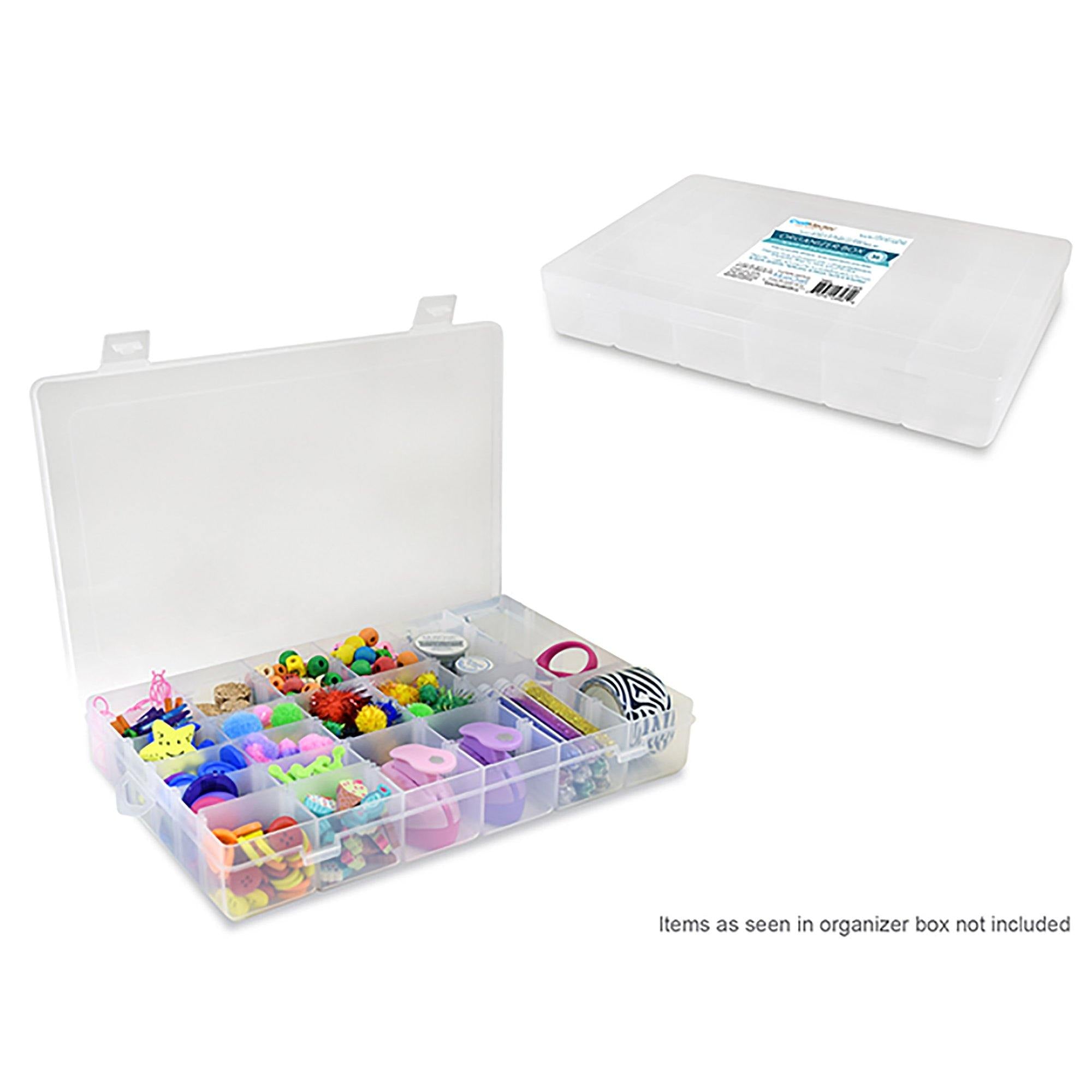 Craft Storage: 10.8"X7"X1.75" Organizer Box 36-Comp W/Snap-Lid - Dollar Max Dépôt