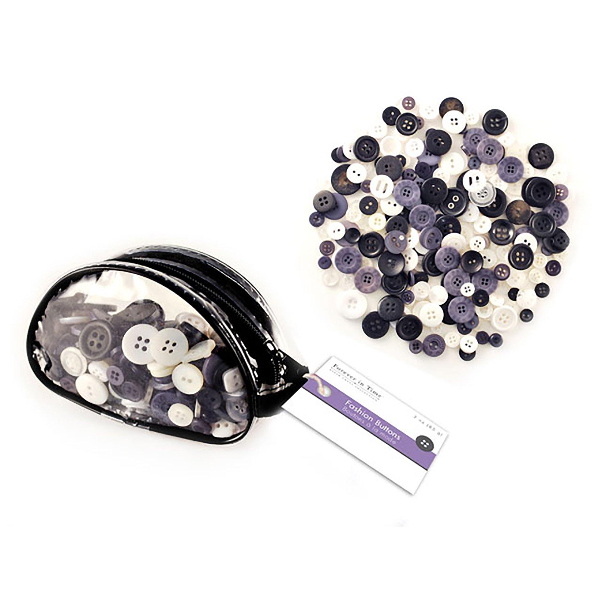 Classic Button Embellishment: 85G Fashion Dyed Buttons In Purse - Dollar Max Dépôt