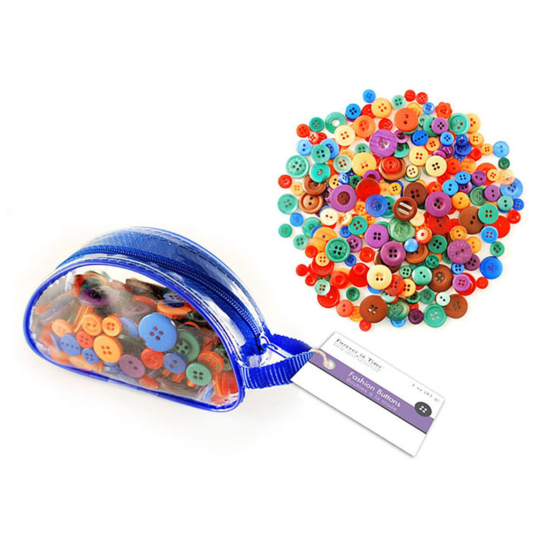 Vibrance Button Embellishment: 85G Fashion Dyed Buttons In Purse - Dollar Max Dépôt
