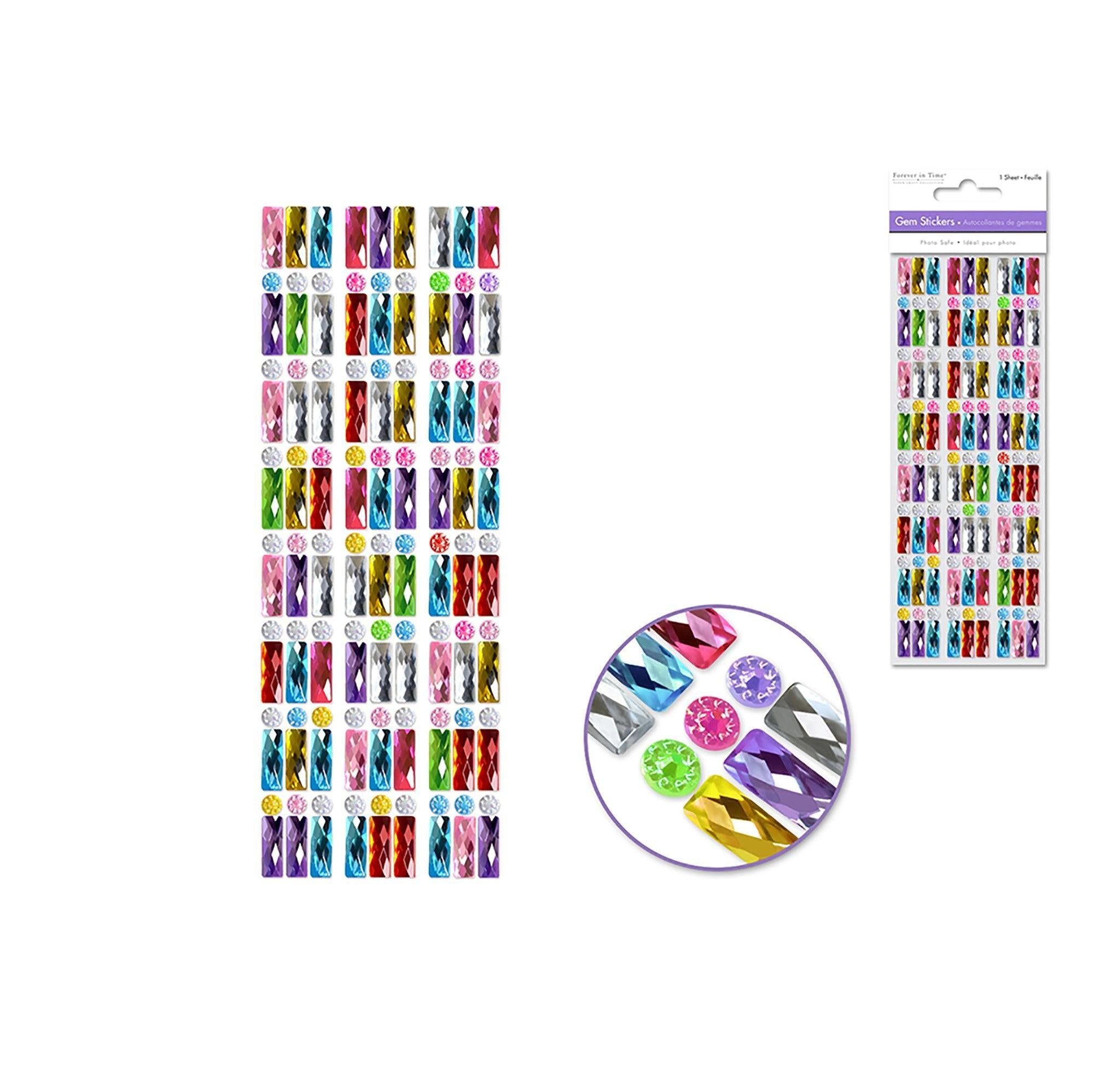 Paper Craft Sticker: 6.8cmx16.8cm Bling Bar Gems D) Multi - Dollar Max Depot