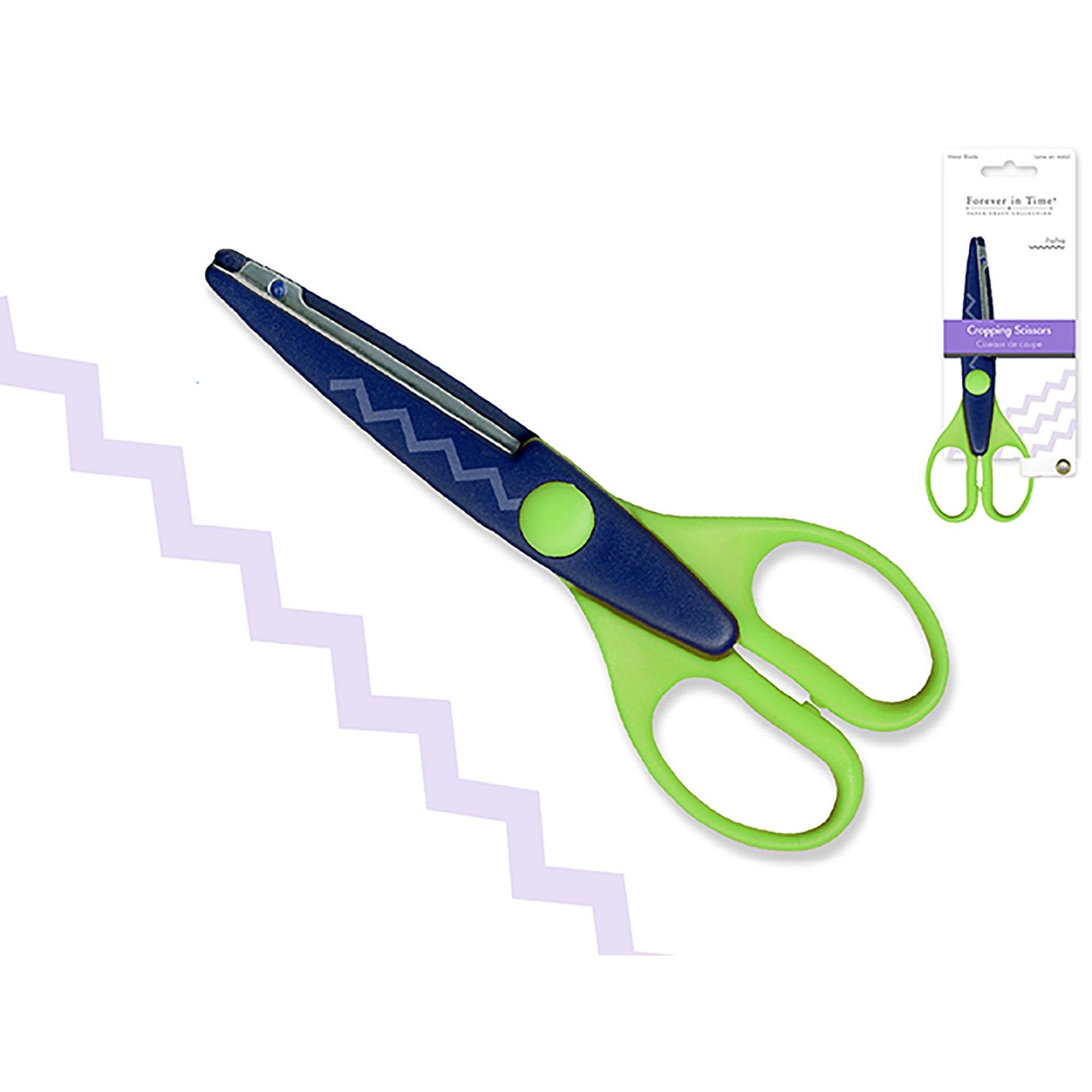 Zigzag Paper Craft Essential: 6.5" Designer Cropping Scissors Metal Blade - Dollar Max Dépôt