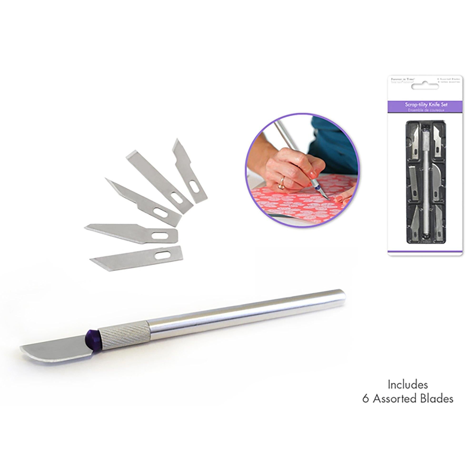Paper Craft Essential: Utility Knife Set W/6 Blades - Dollar Max Dépôt