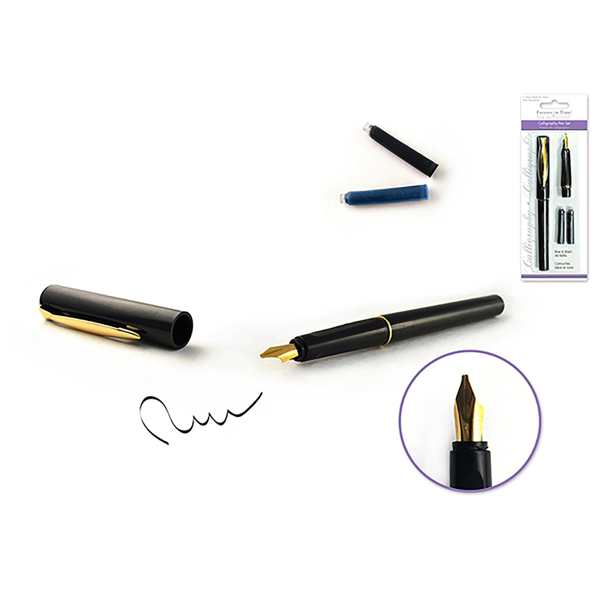 Paper Craft Essential: Calligraphy Pen Set #1.3 Nib/Black+Blue Ink - Dollar Max Dépôt