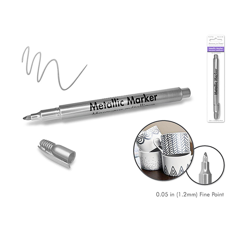 Silver Metallic Marker: 1.2Mm Fine Point - Dollar Max Dépôt