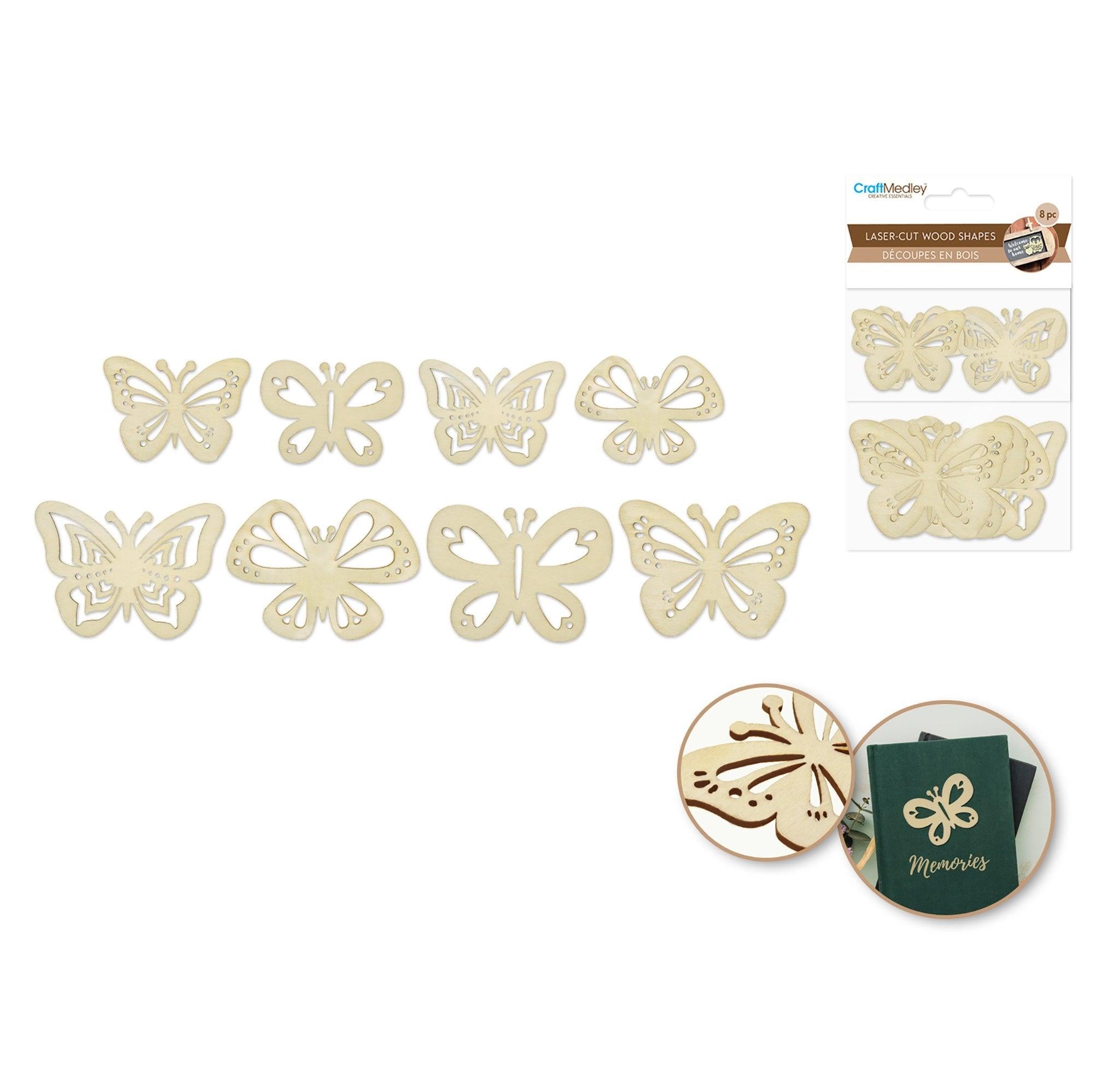 Wood Craft Laser-Cut Wood Shapes x8 - Dollar Max Depot