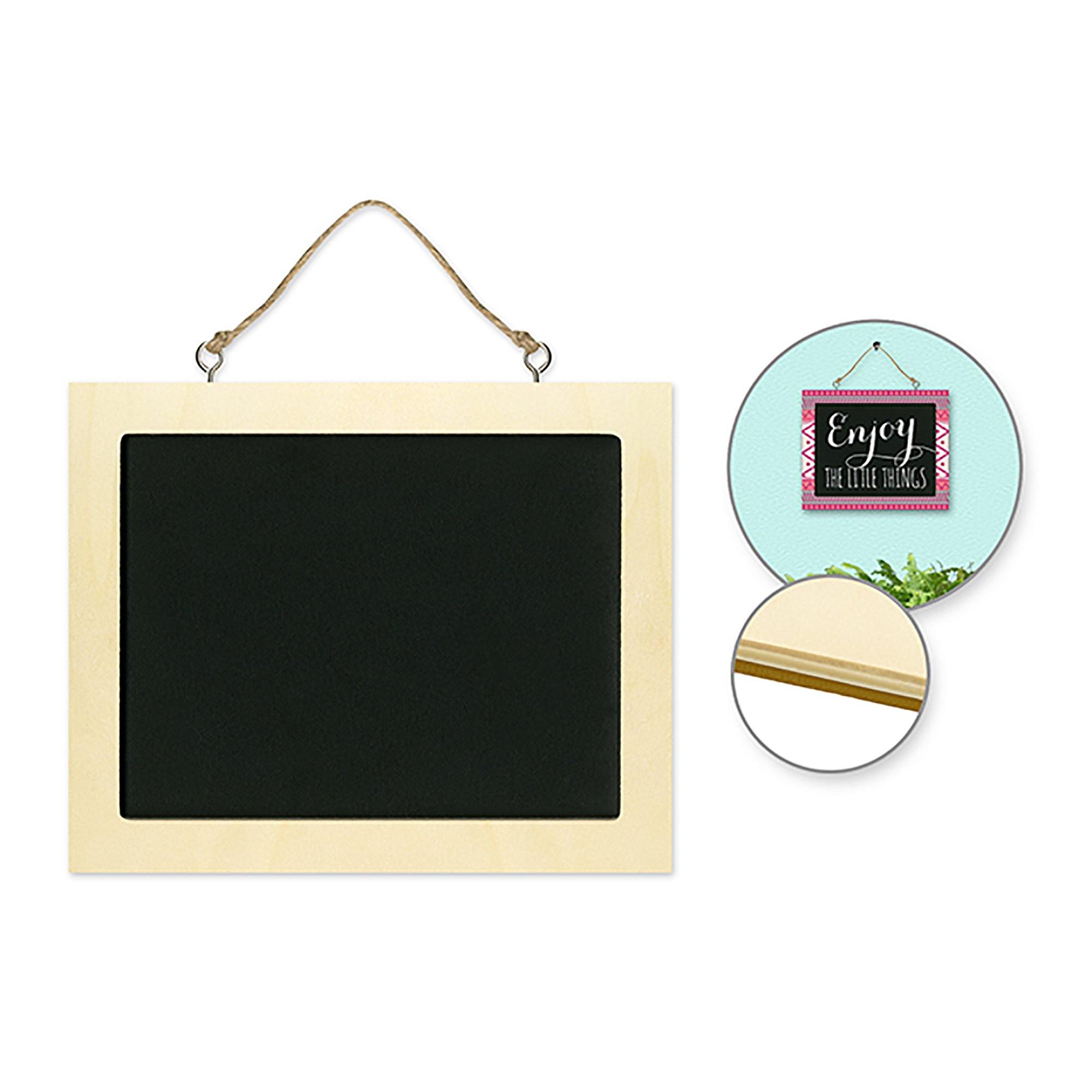 Rectangle Wood Craft: 6.75"X5.5" Natural Chalkboard Frame W/Jute Hanger - Dollar Max Dépôt