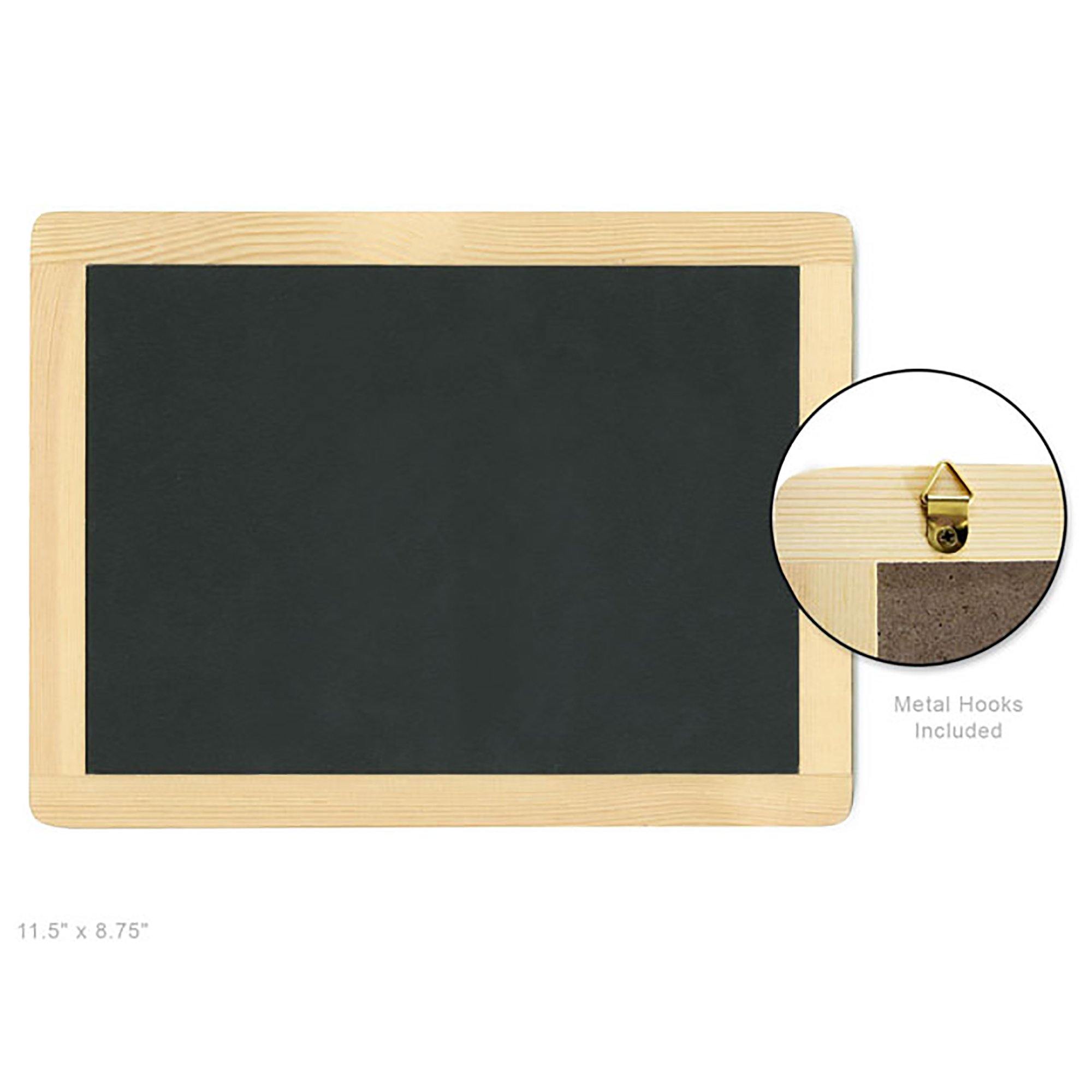 Wood Craft: 11.5"X8.75" Natural Diy Chalkboard Frame W/Metal Hooks - Dollar Max Dépôt
