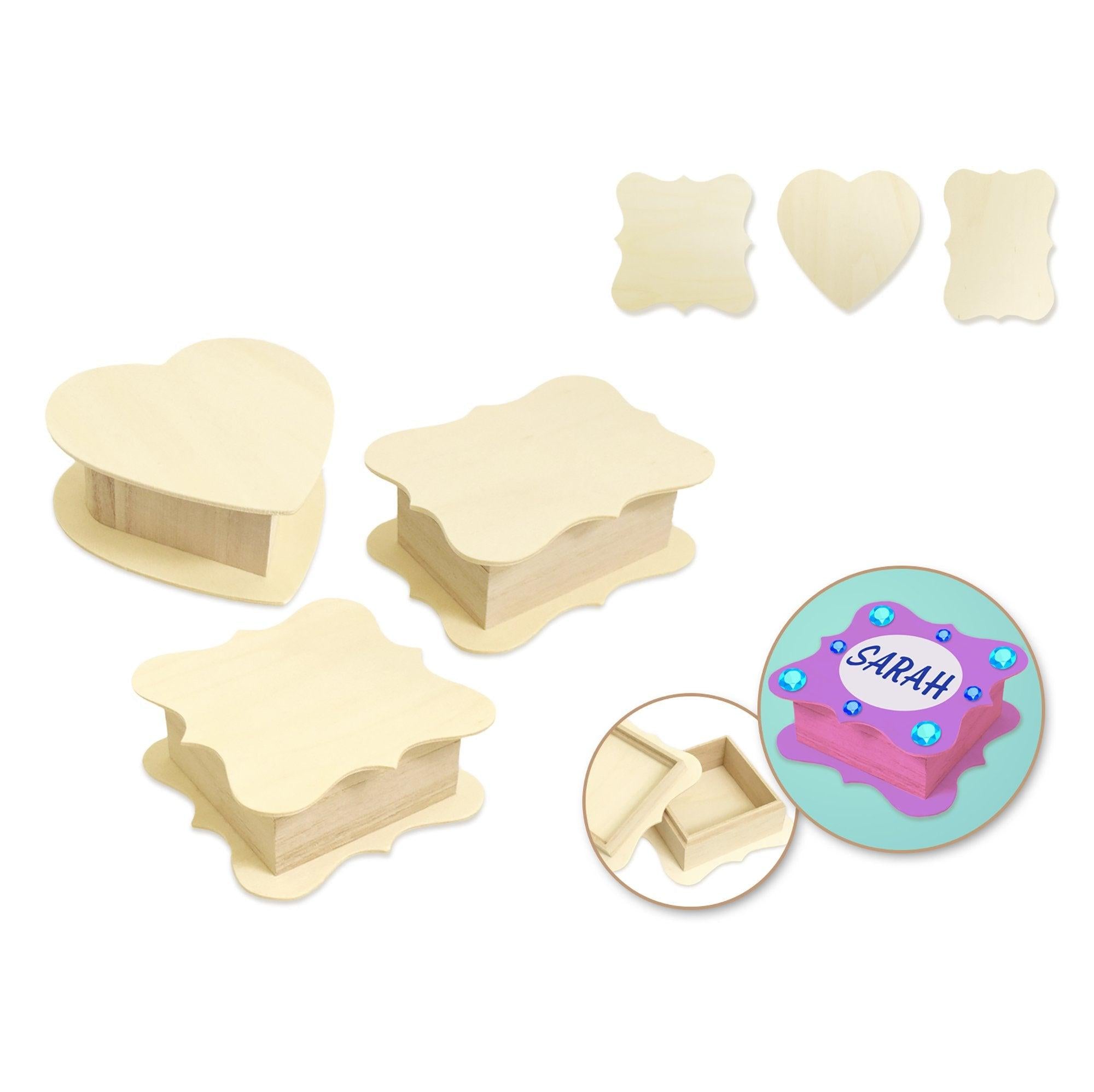 Wood Craft 4.3in X1.7in Keepsake Box with Snap Lid - Dollar Max Depot