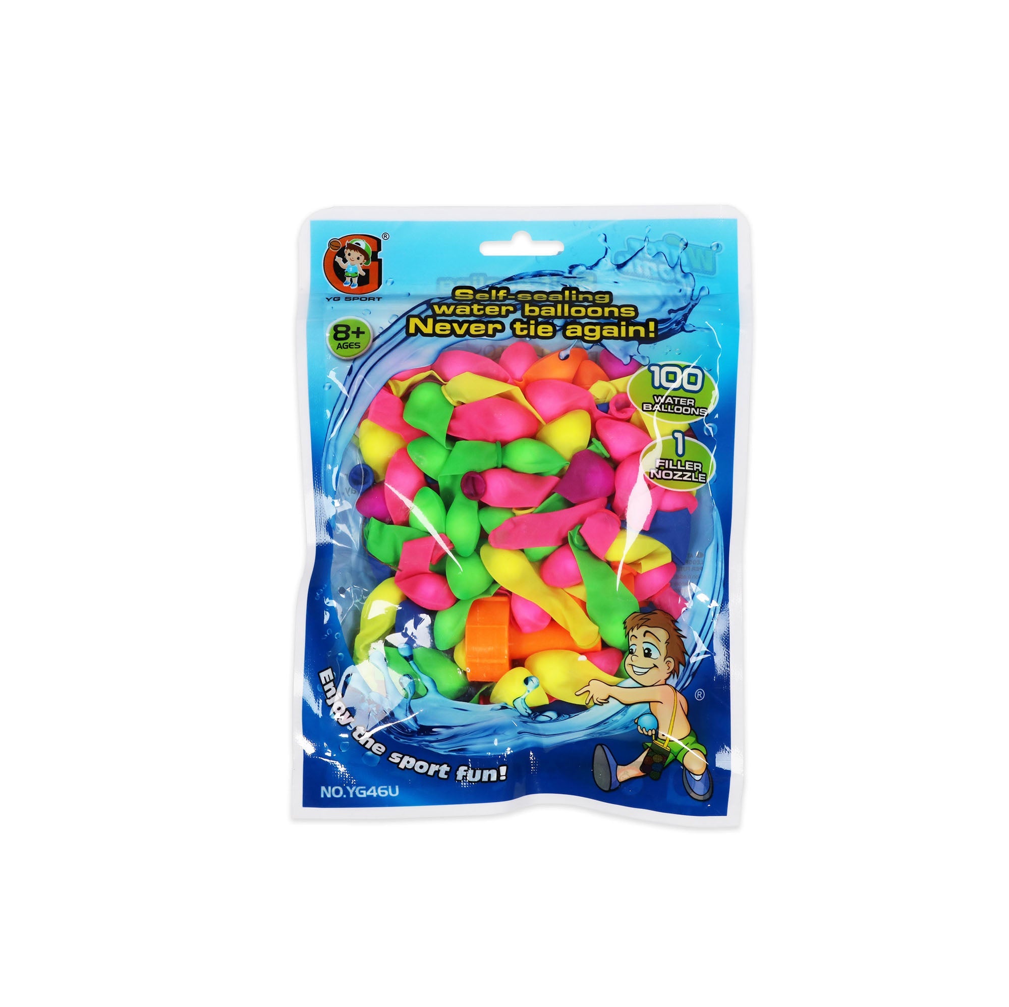 100 Self-Sealing Water Balloons with Nozzle