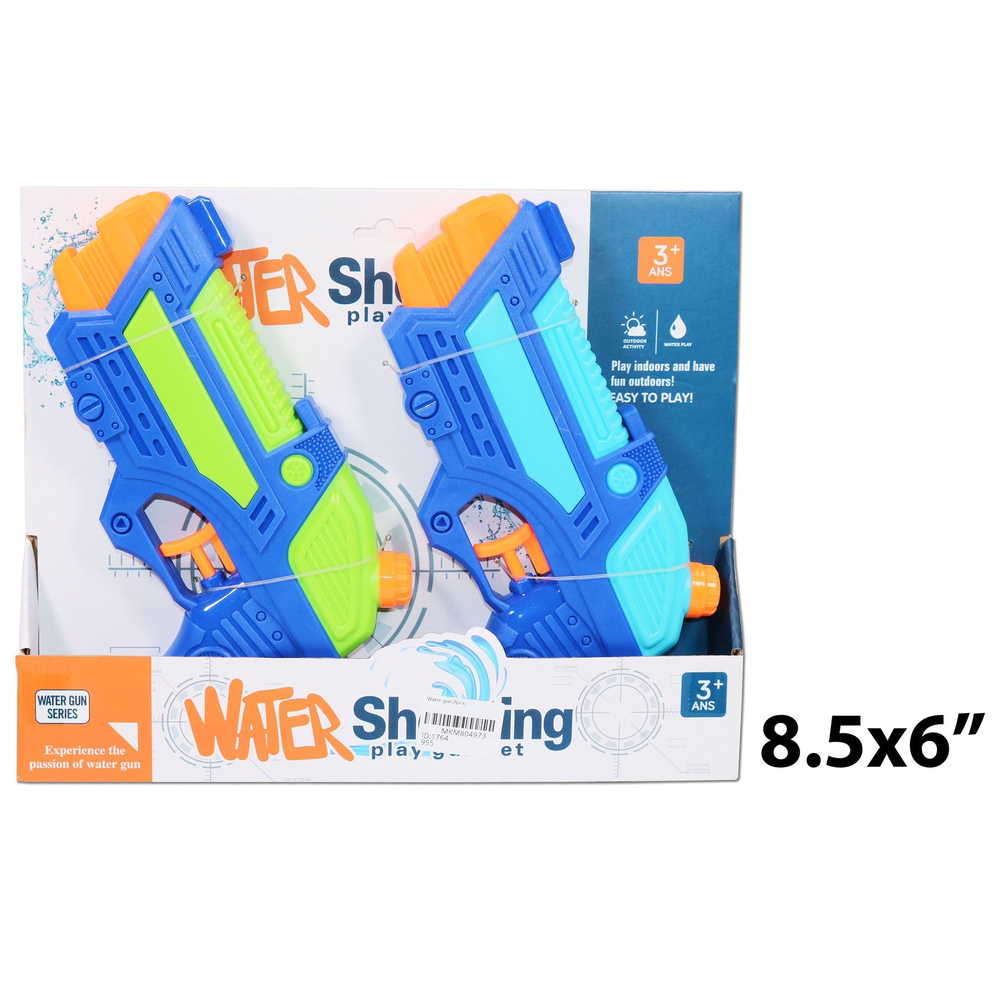 2 Plastic Waterguns 8.5x6in