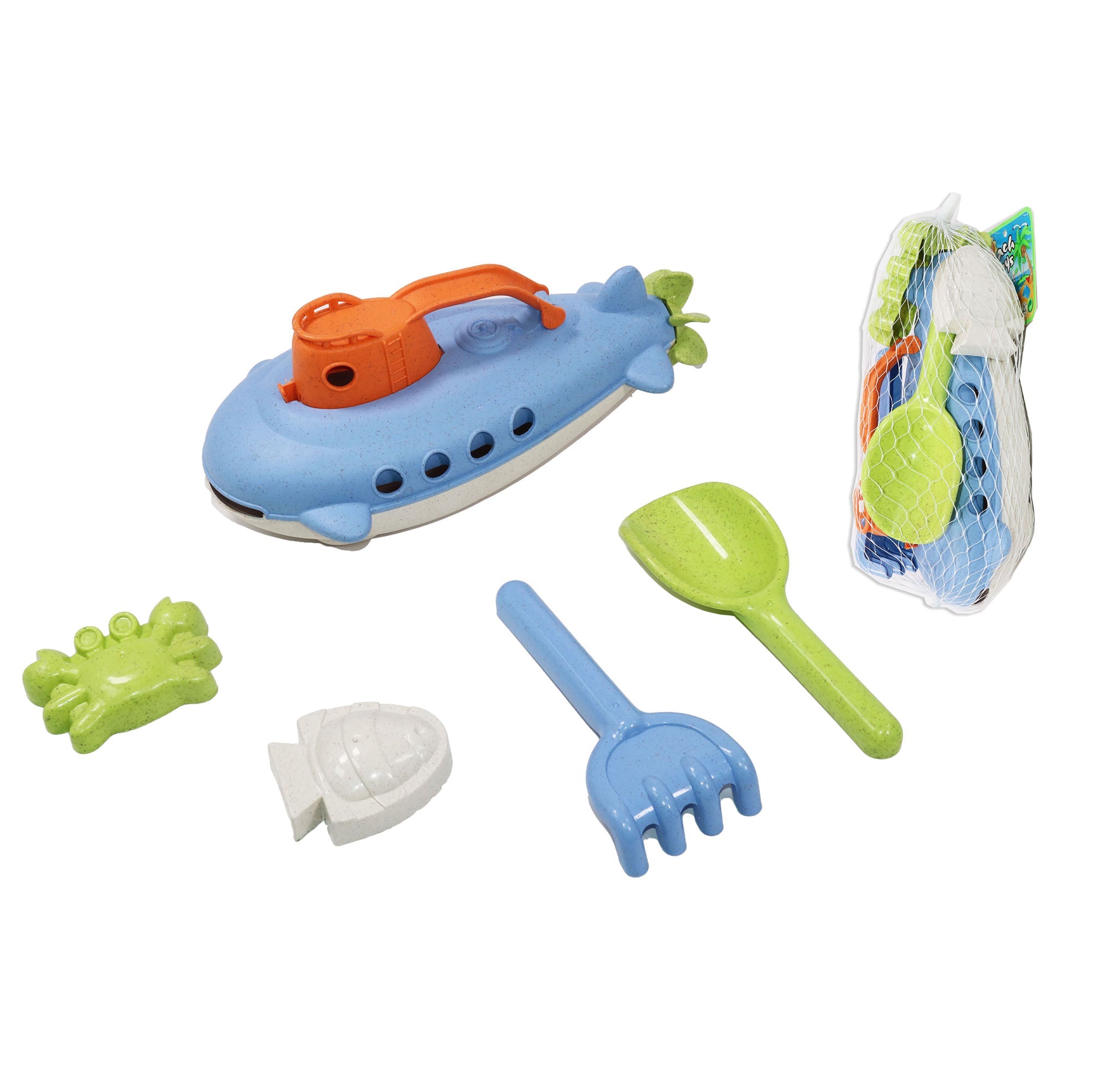 Beach Toys 5pcs Submarine with Tools 11x5in