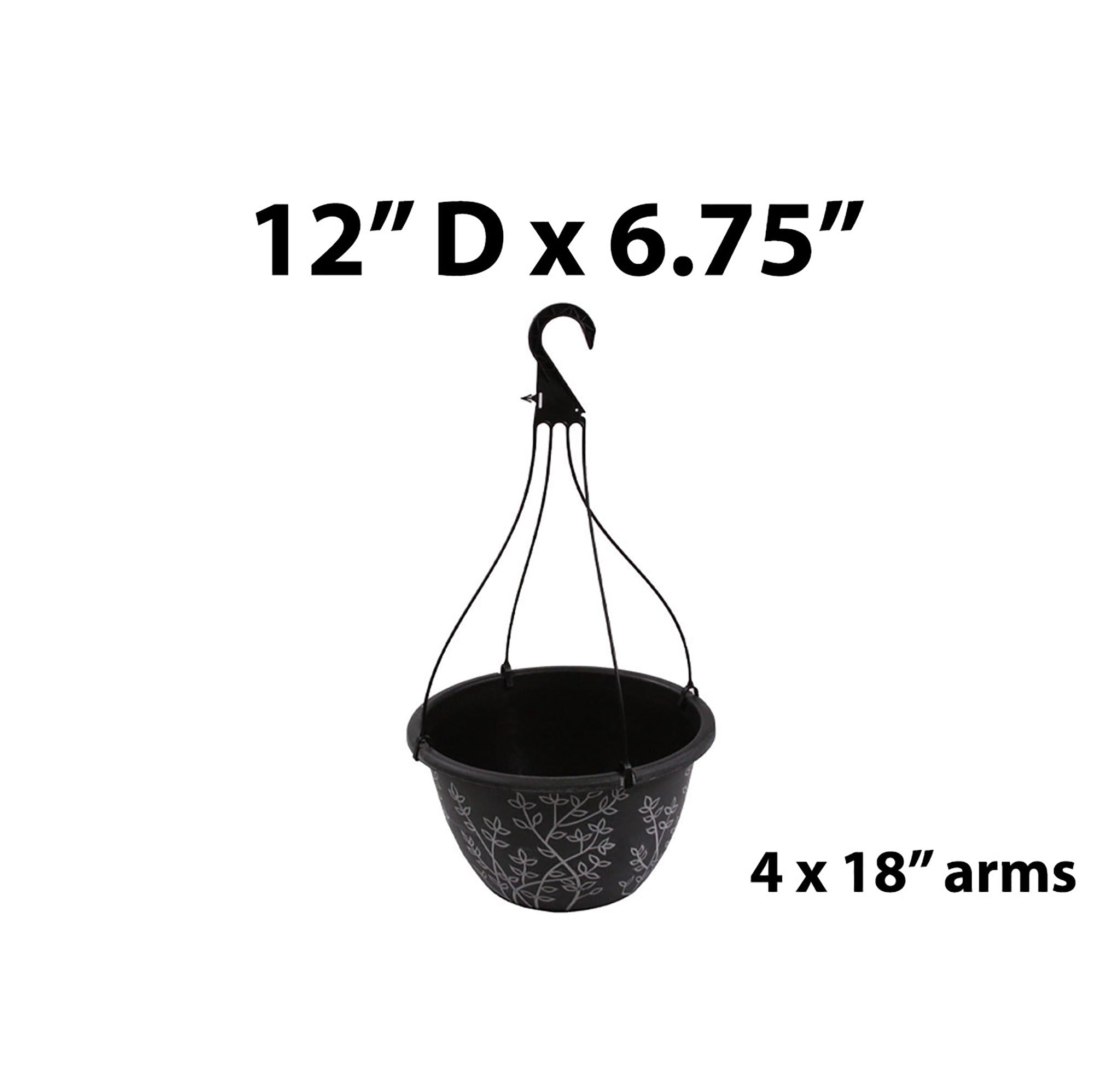 Hanging Flower Pot Serenity Design 12x6.5in