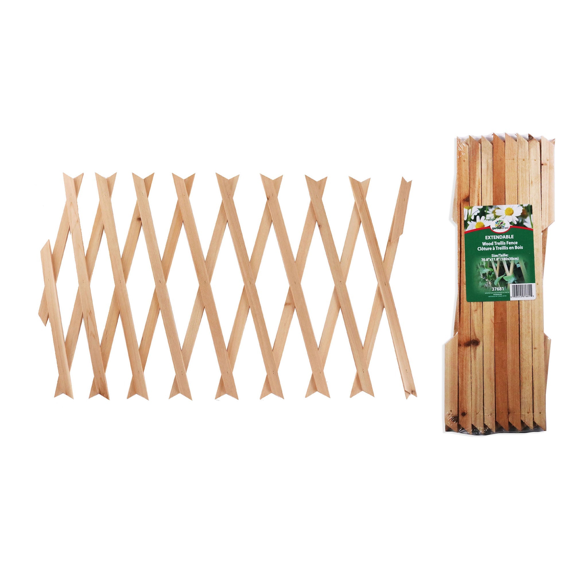 Garden Shed Extendable Wood Trellis Fence 70.8x11.8in