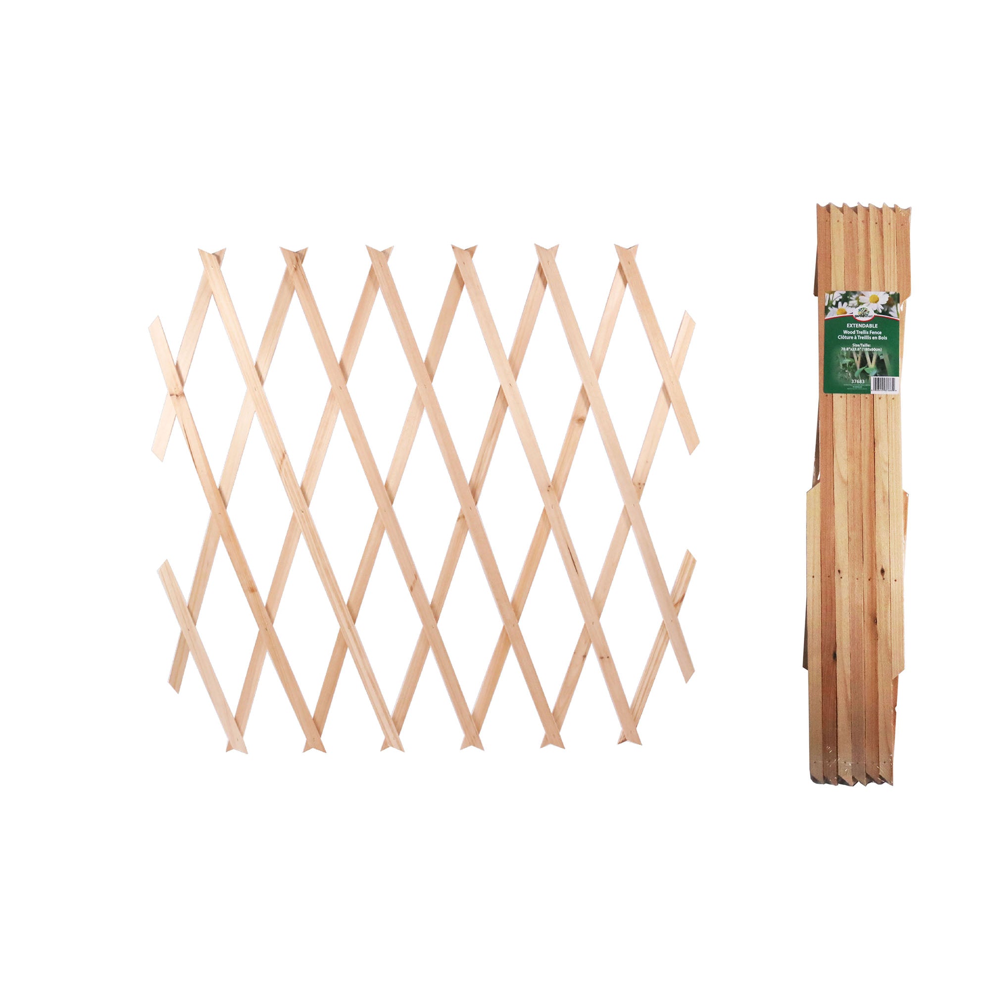 Garden Shed Extendable Wood Trellis Fence 70.8x23.6in