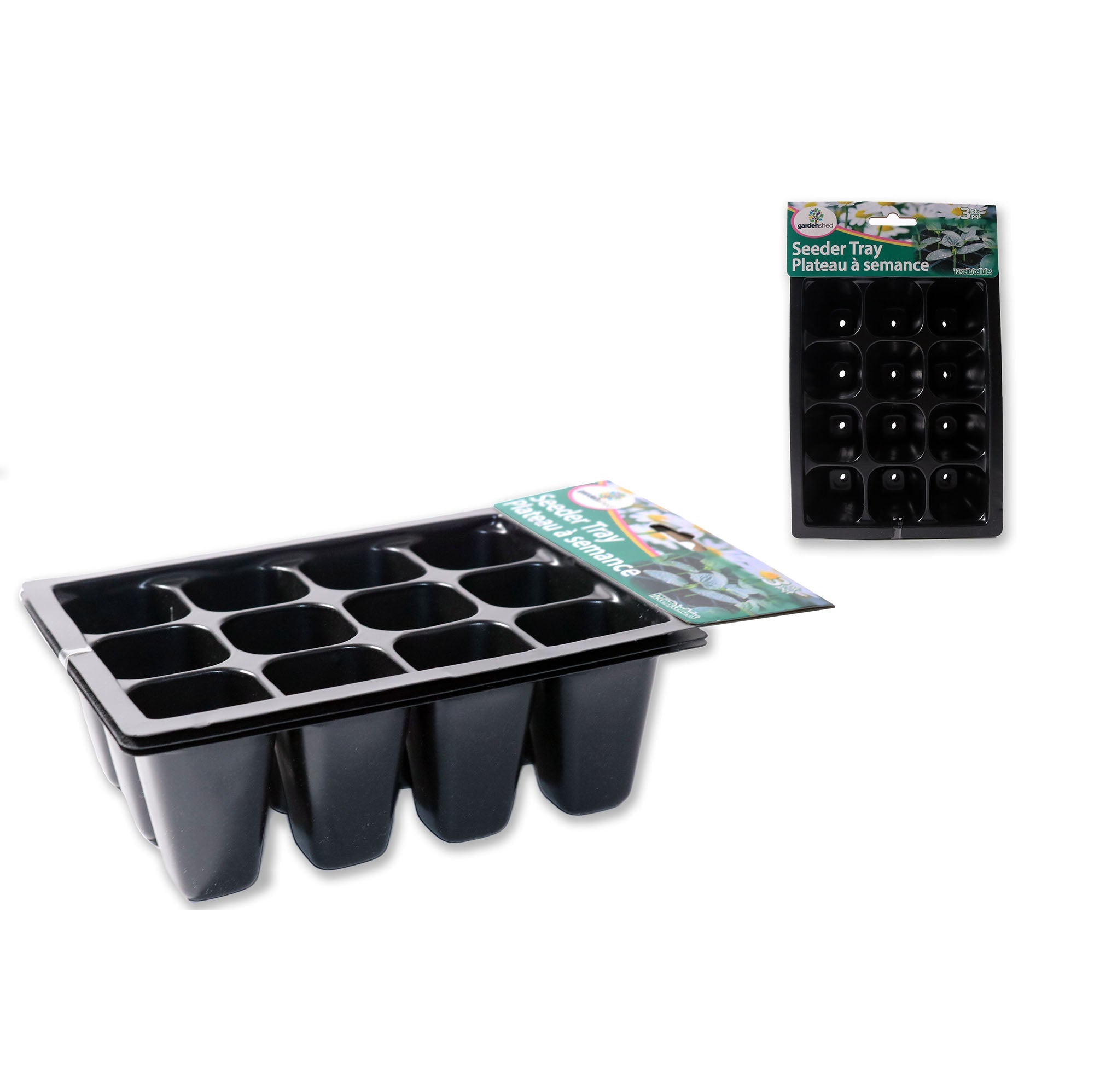 Garden Shed 3 Plastic Seeder Tray 12 Cells 7.1x5.5x2.1in