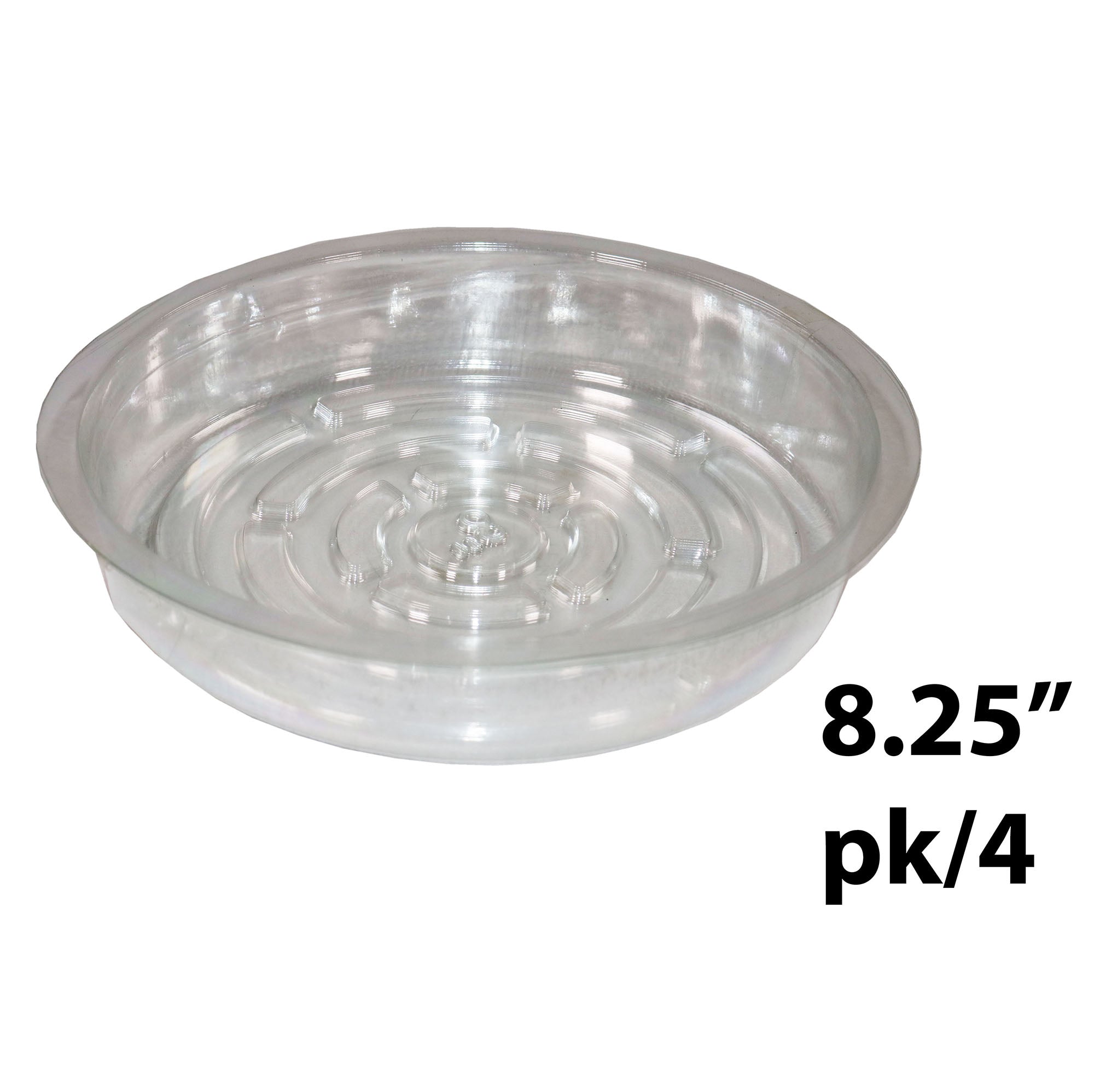 4 Flower Pot Saucers Clear Plastic 8.25in