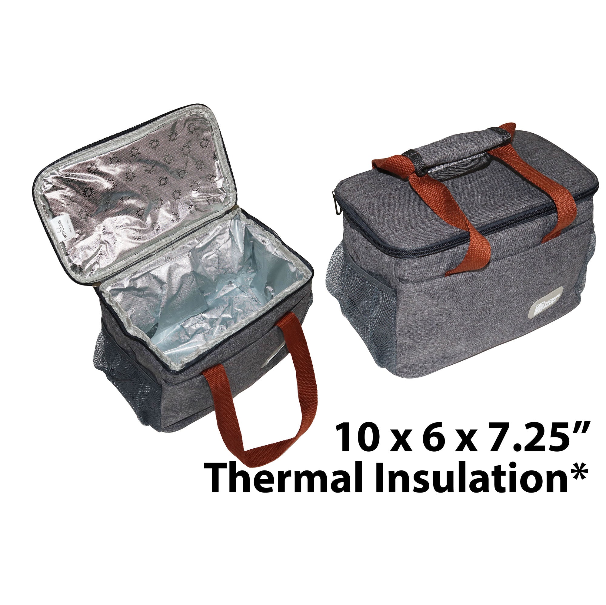 Cooler Bag with Side Pocket Thermal Insulation 10x6x7.25in