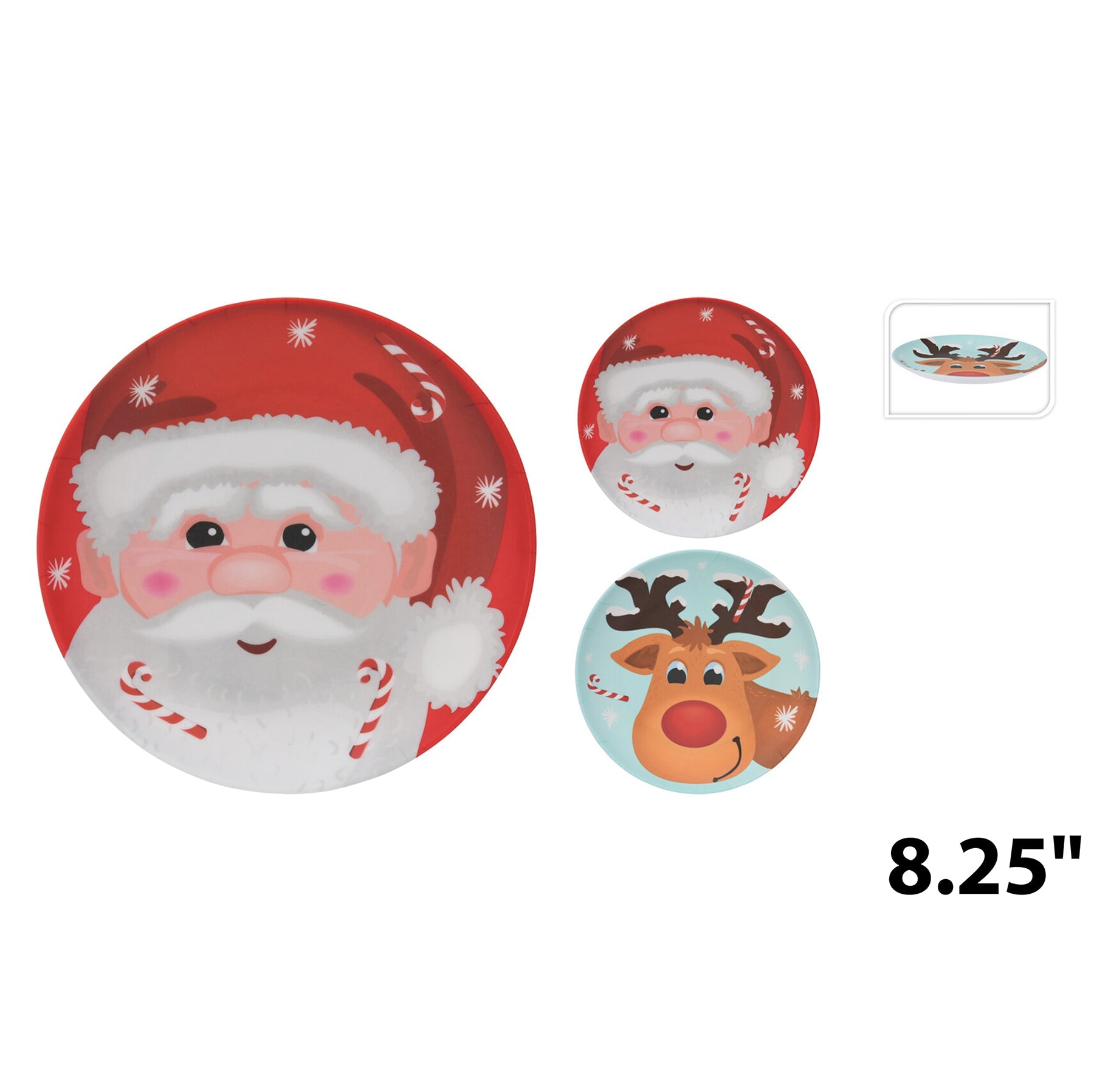 Christmas Melamine Plate 8.25in                           