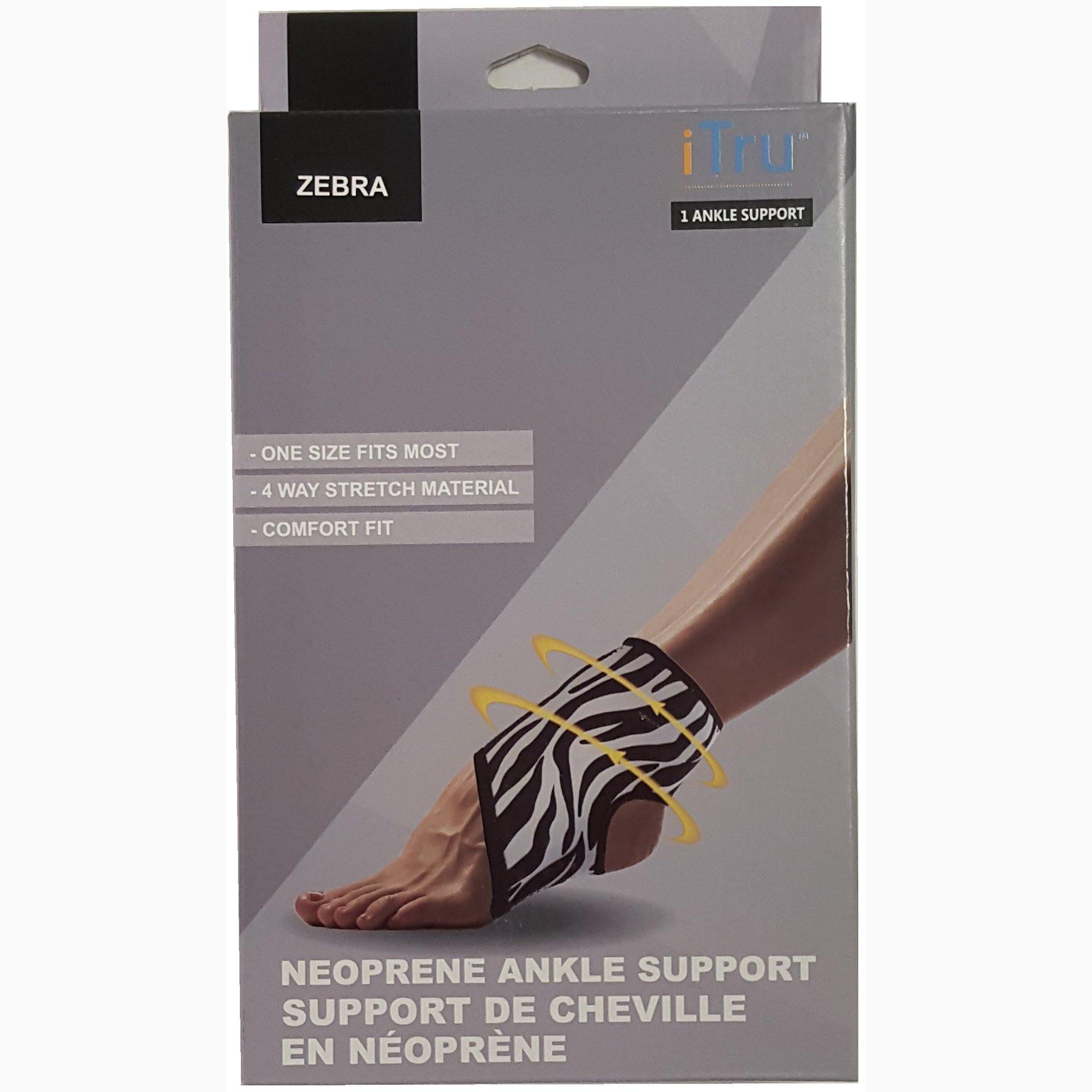 Ankle Support - Zebra Pattern - Neoprene Stretchable Material - Dollar Max Depot