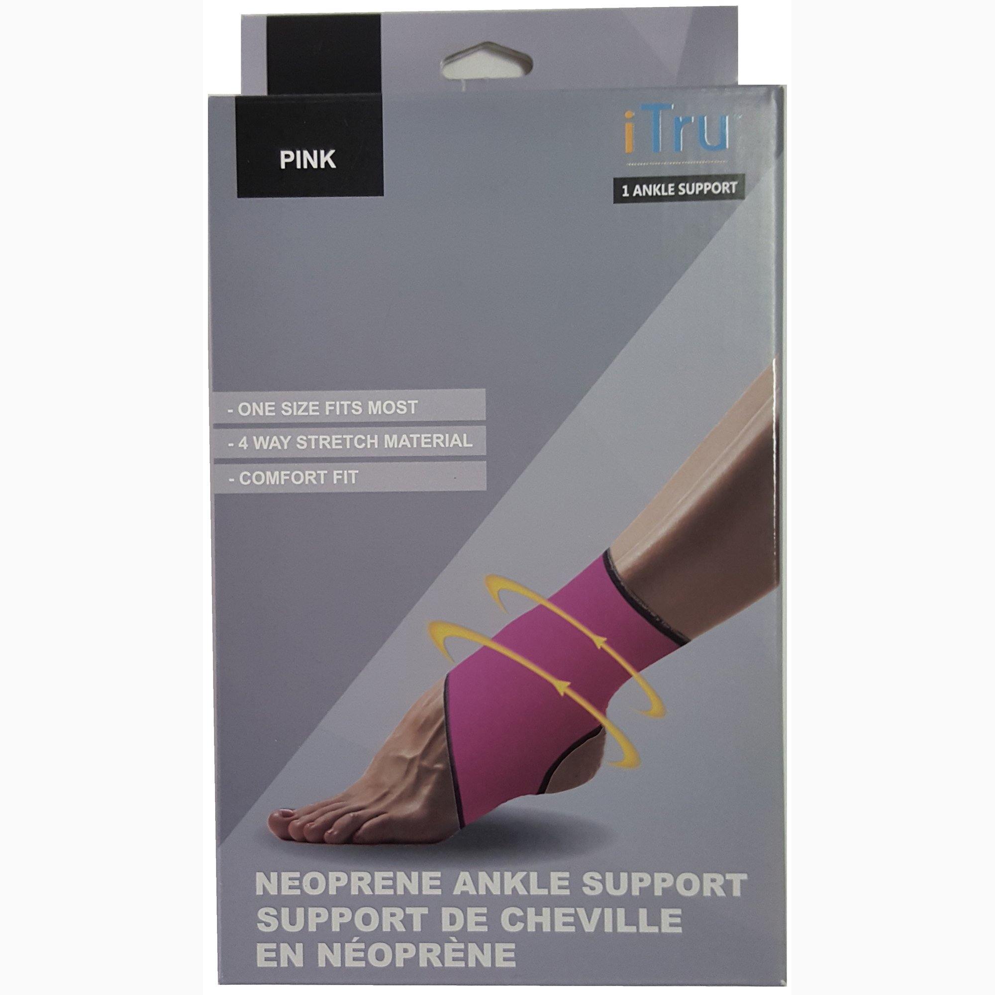 Ankle Support - Pink - Neoprene Stretchable Material - Dollar Max Depot