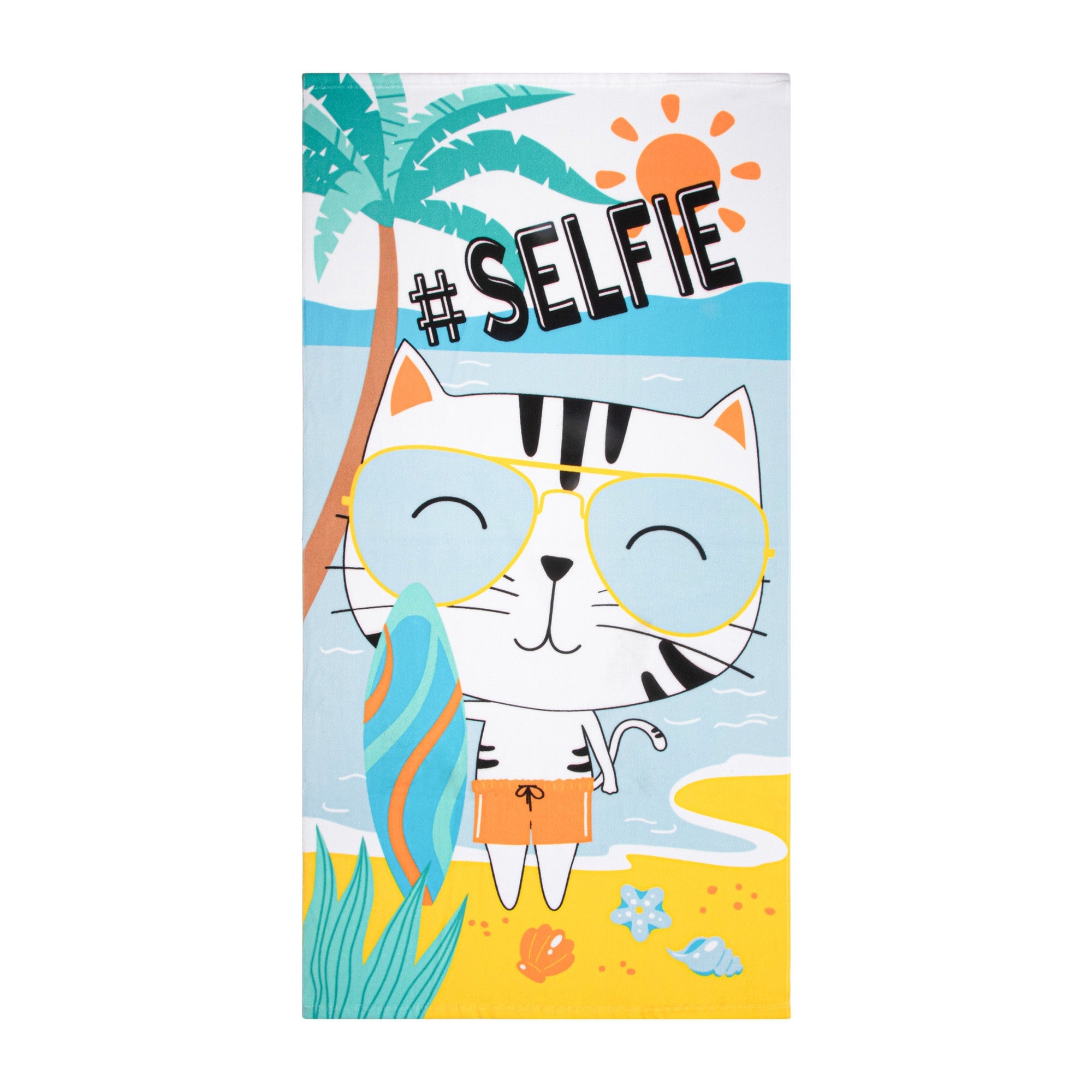 Beach Towel Selfie at the Beach 100% Polyester 27x54in  69x137cm