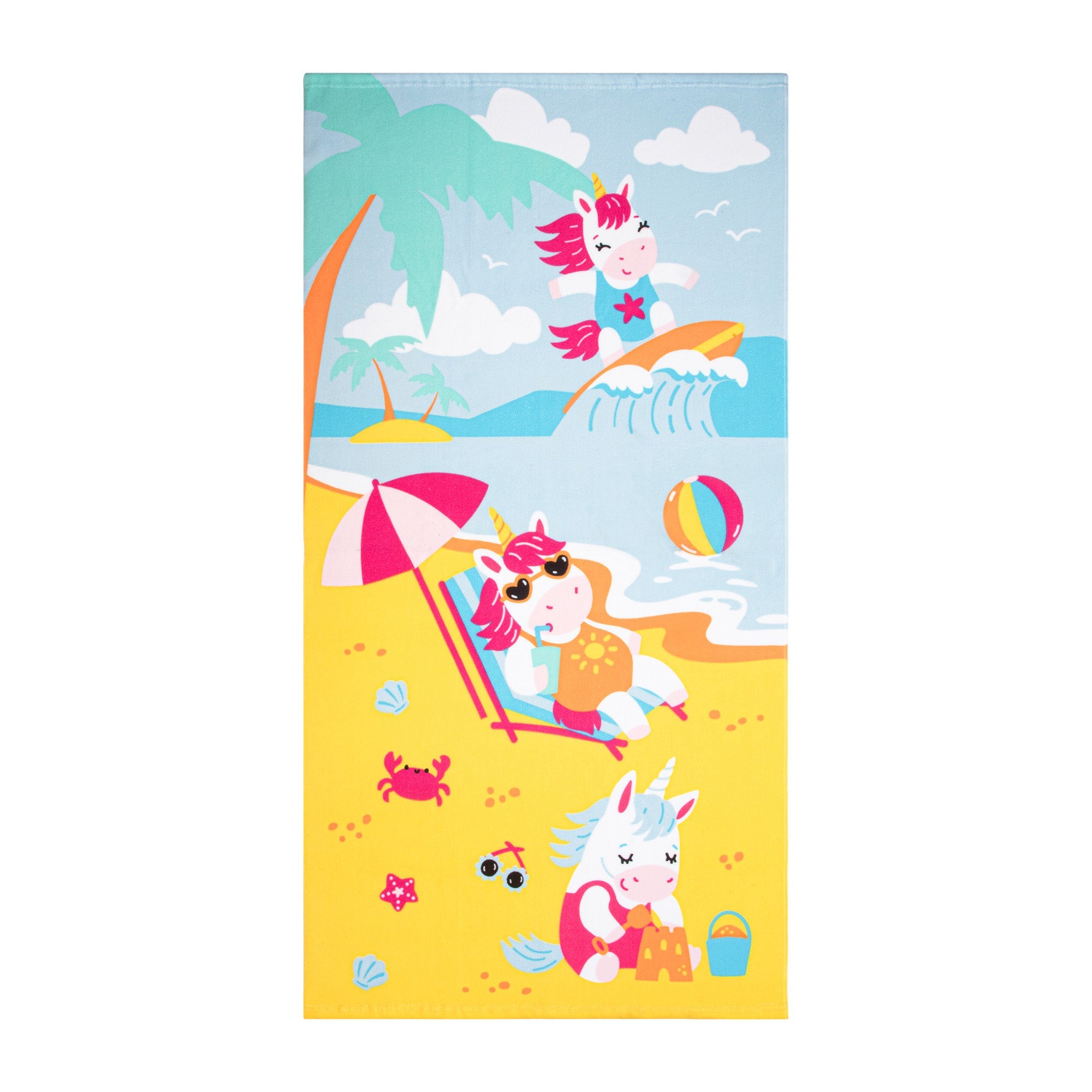 Beach Towel Unicorn Beach 100% Polyester 27x54in  69x137cm